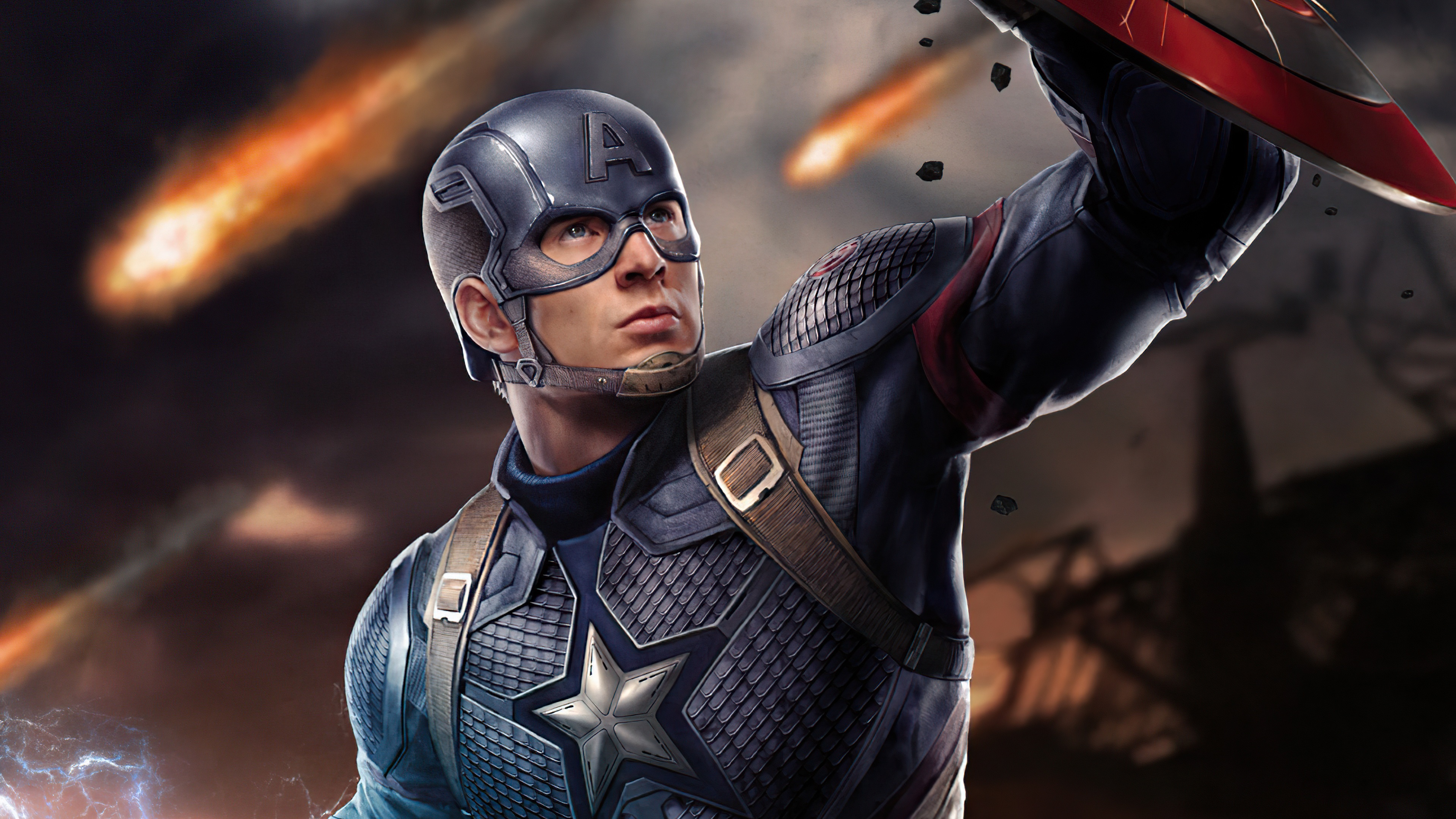 Shield Captain America With Thor'S Hammer Wallpapers