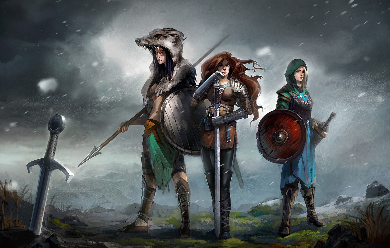 Shield Warrior Viking Fantasy Art Wallpapers