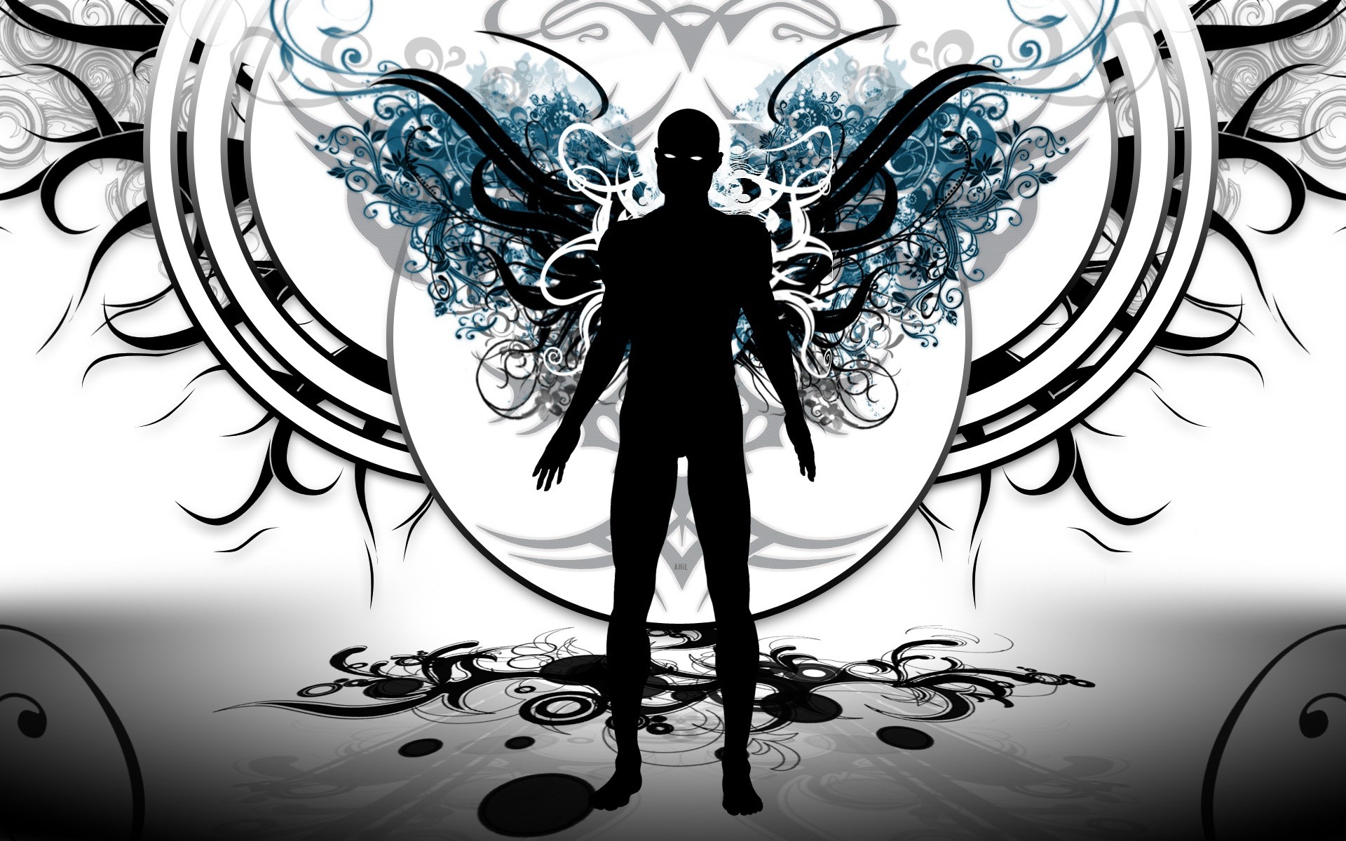 Silhouette Man And Birds Wallpapers