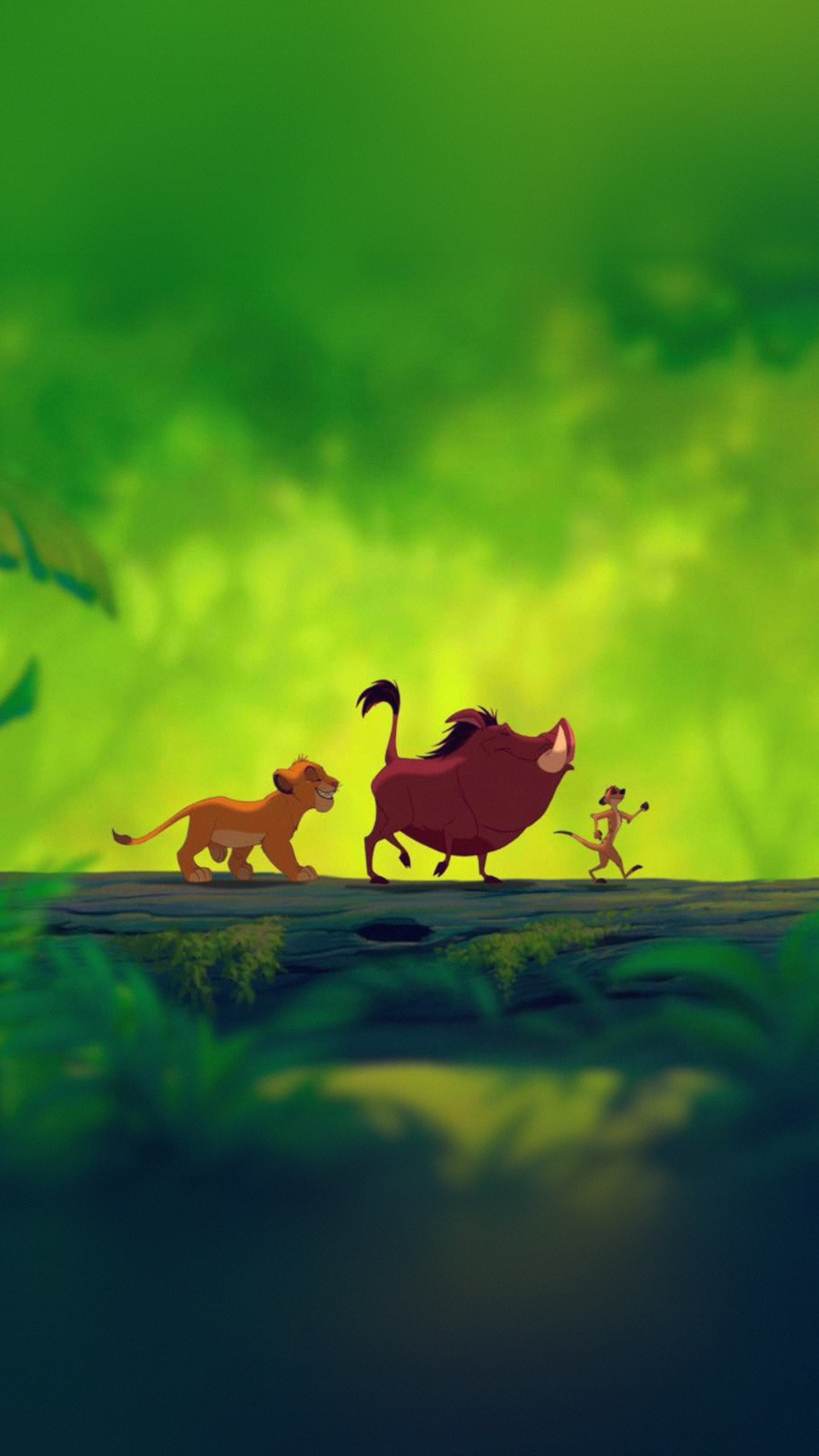 Simba Pumbaa And Timon On Log Wallpapers