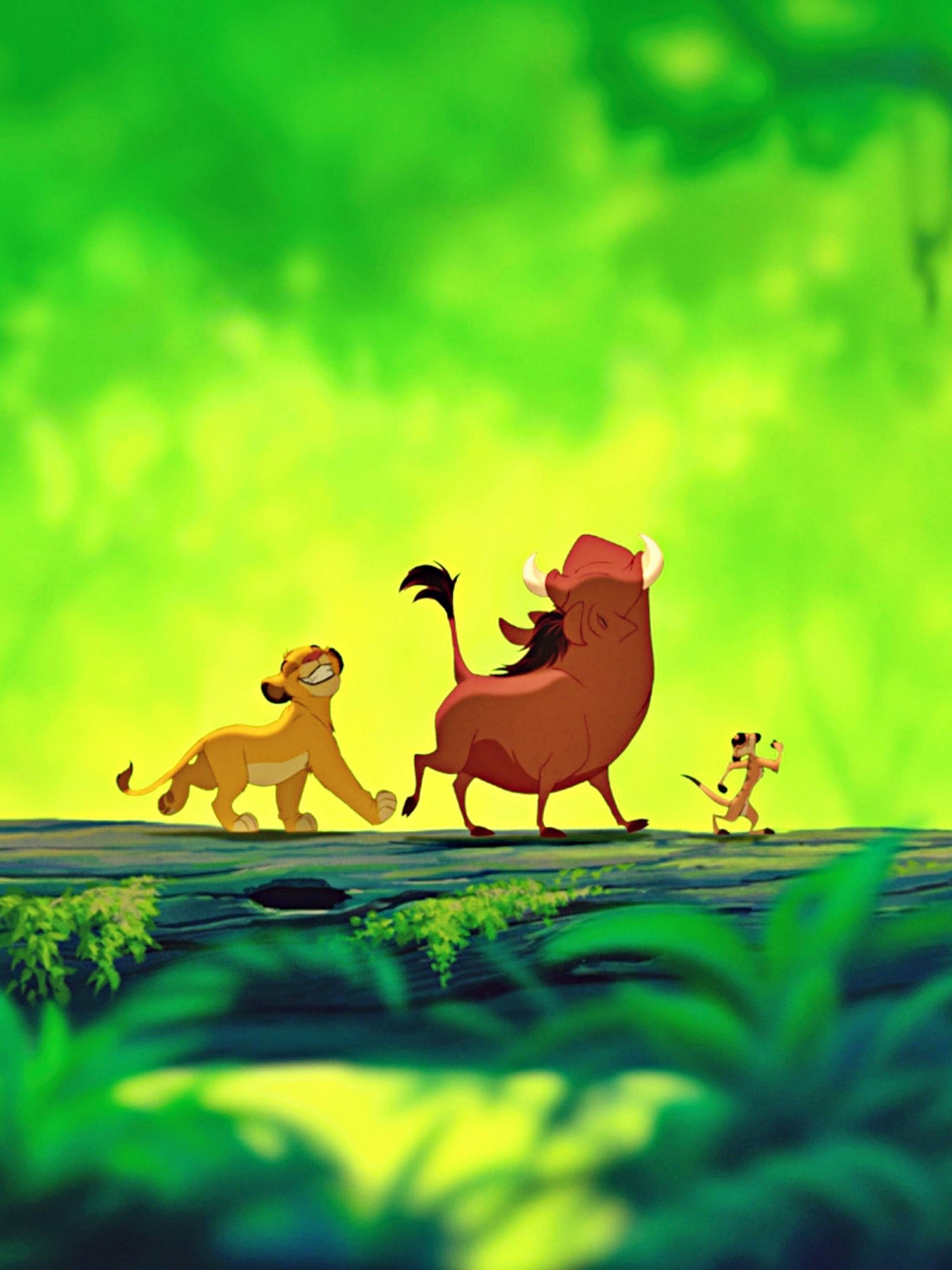 Simba Pumbaa And Timon On Log Wallpapers