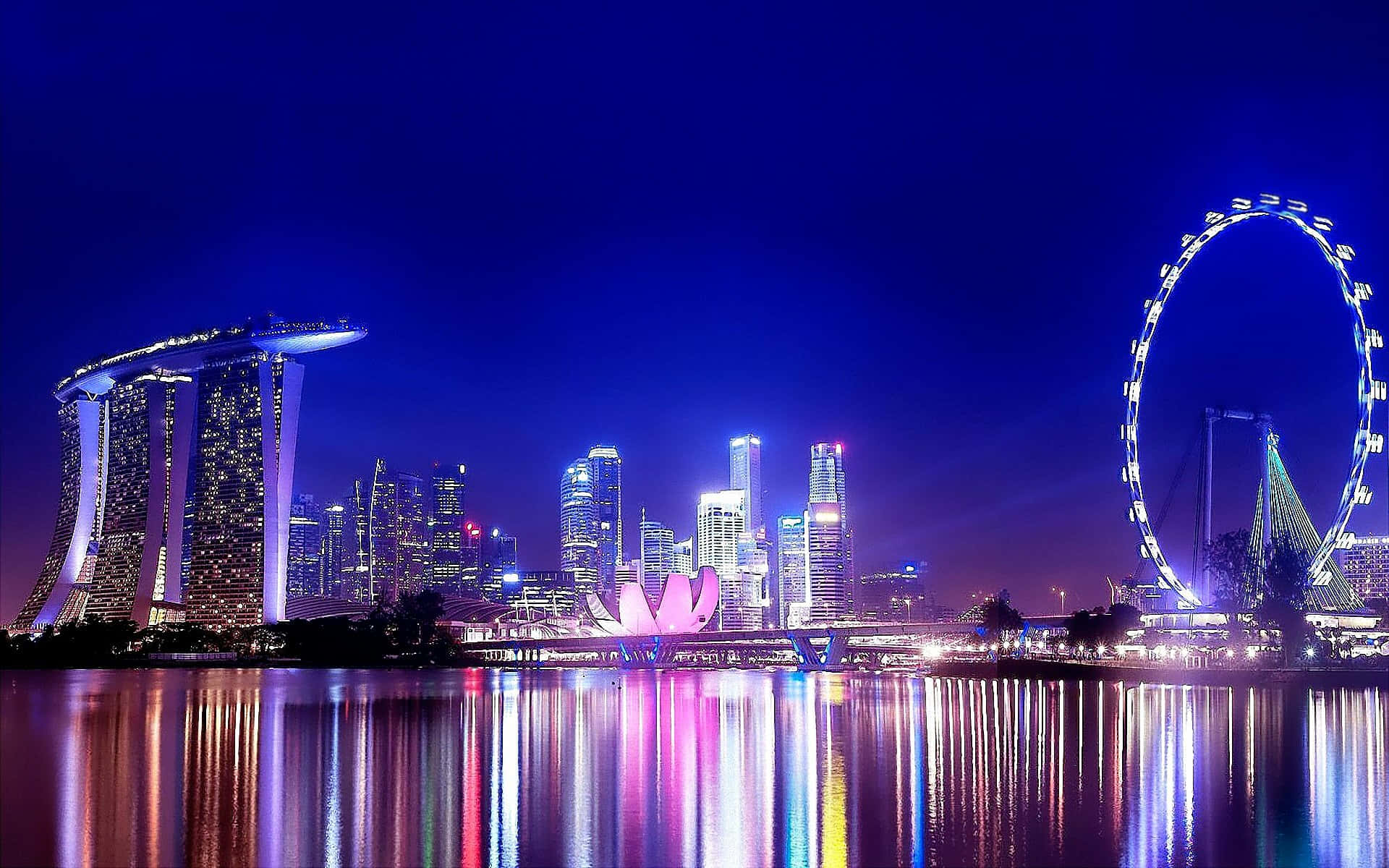 Singapore City At Night Wallpapers