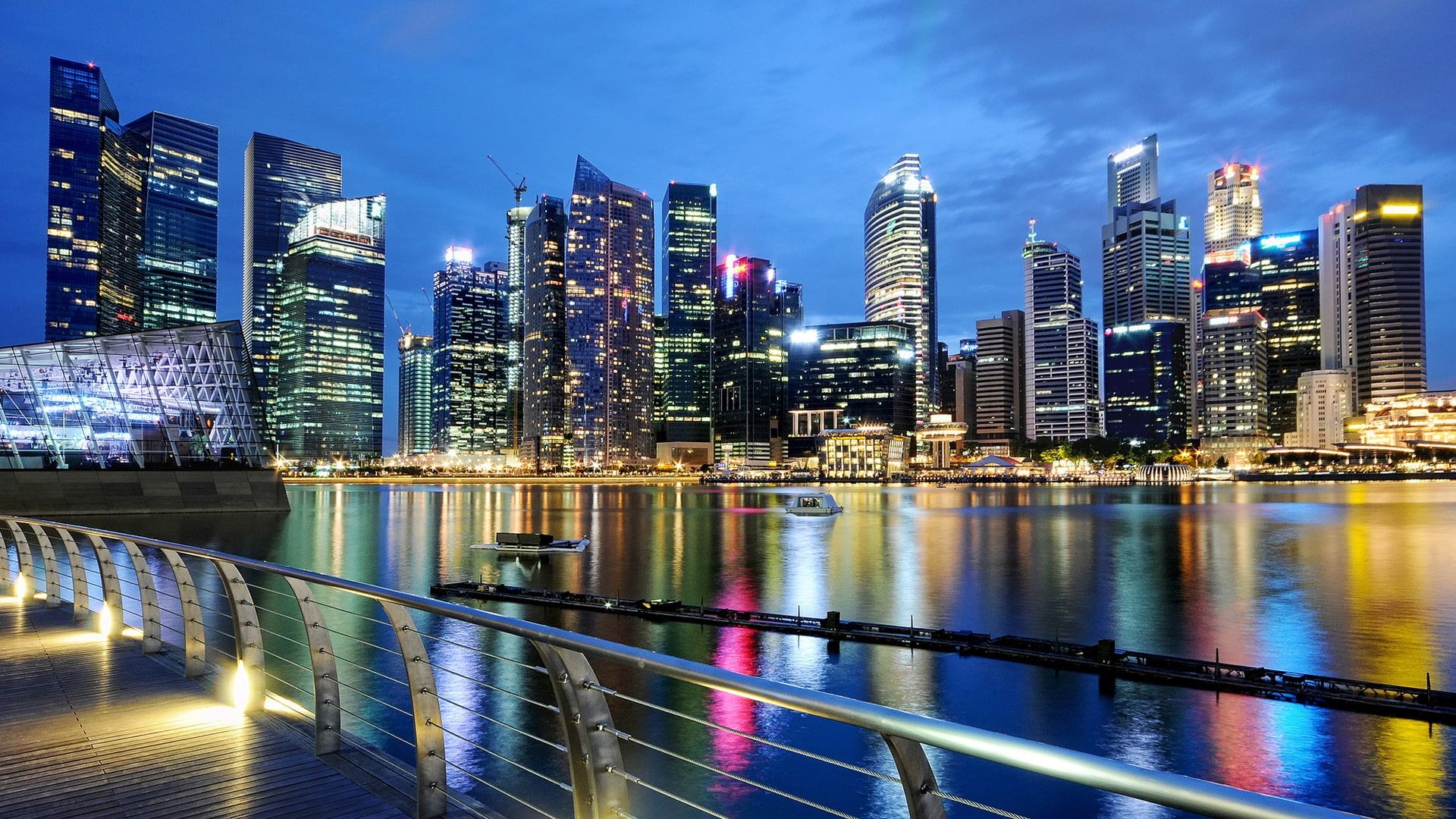 Singapore City At Night Wallpapers