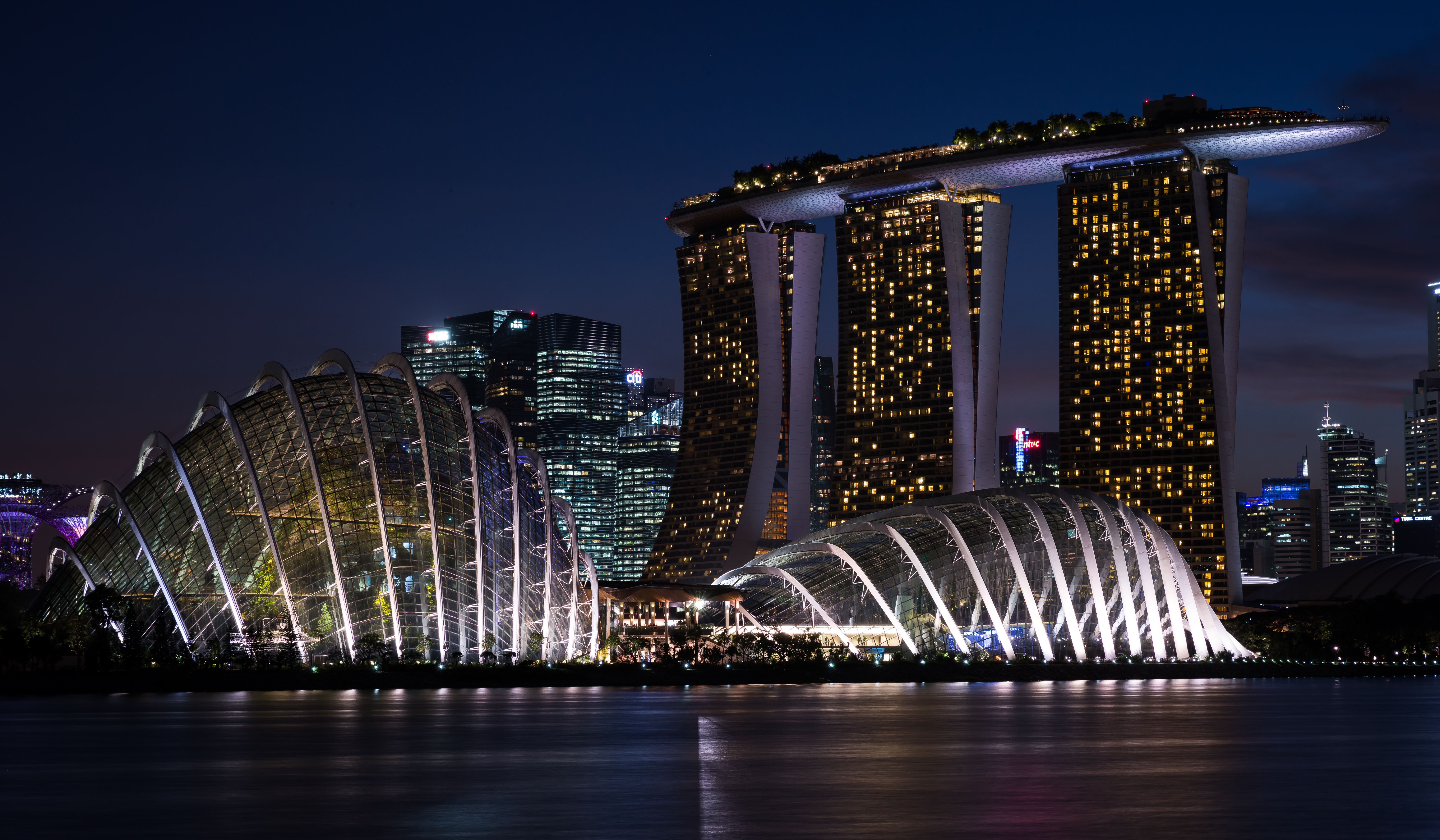 Singapore City At Night Wallpapers