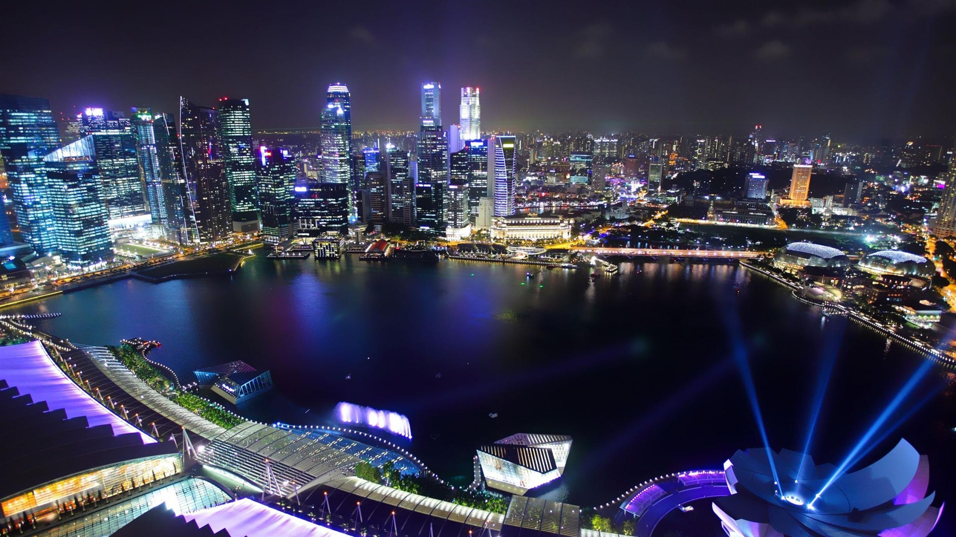 Singapore City At Night Wallpapers