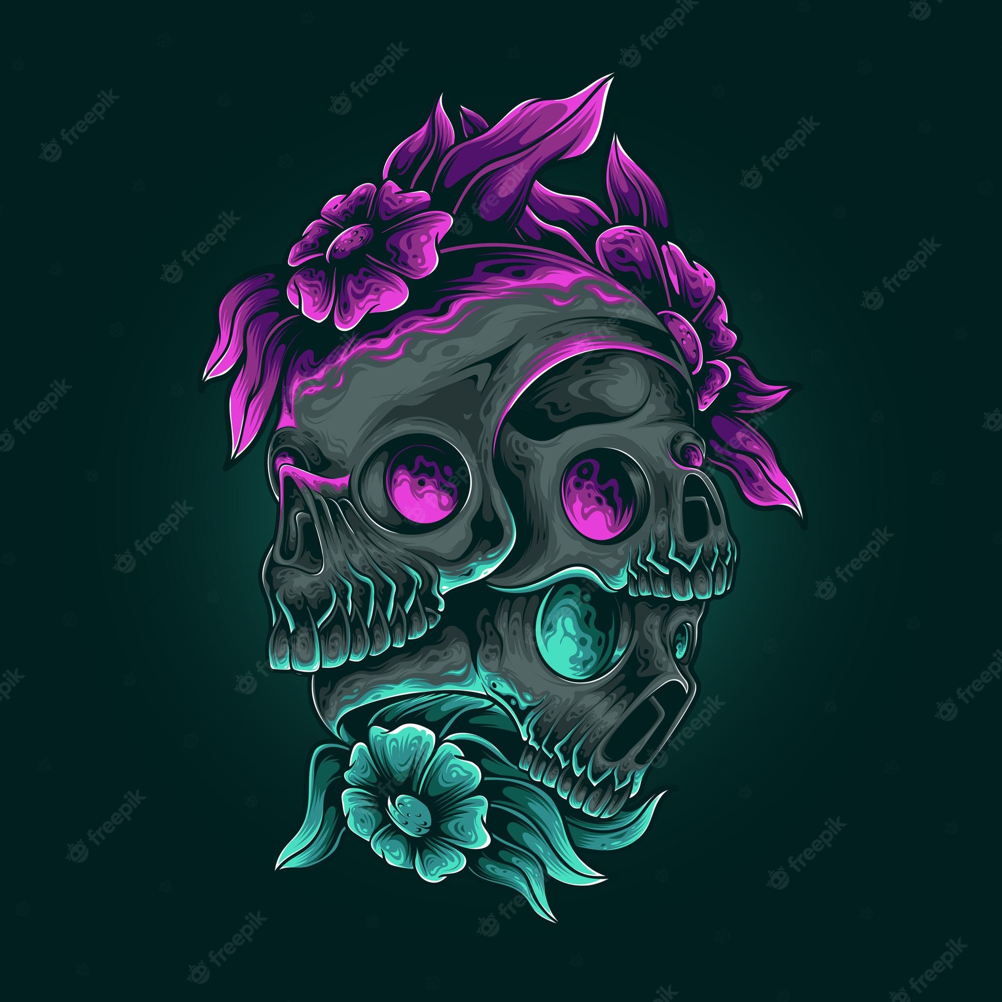 Skull And Flower Wallpapers