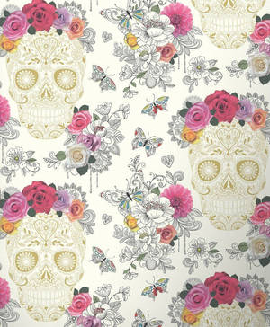 Skull And Flower Wallpapers