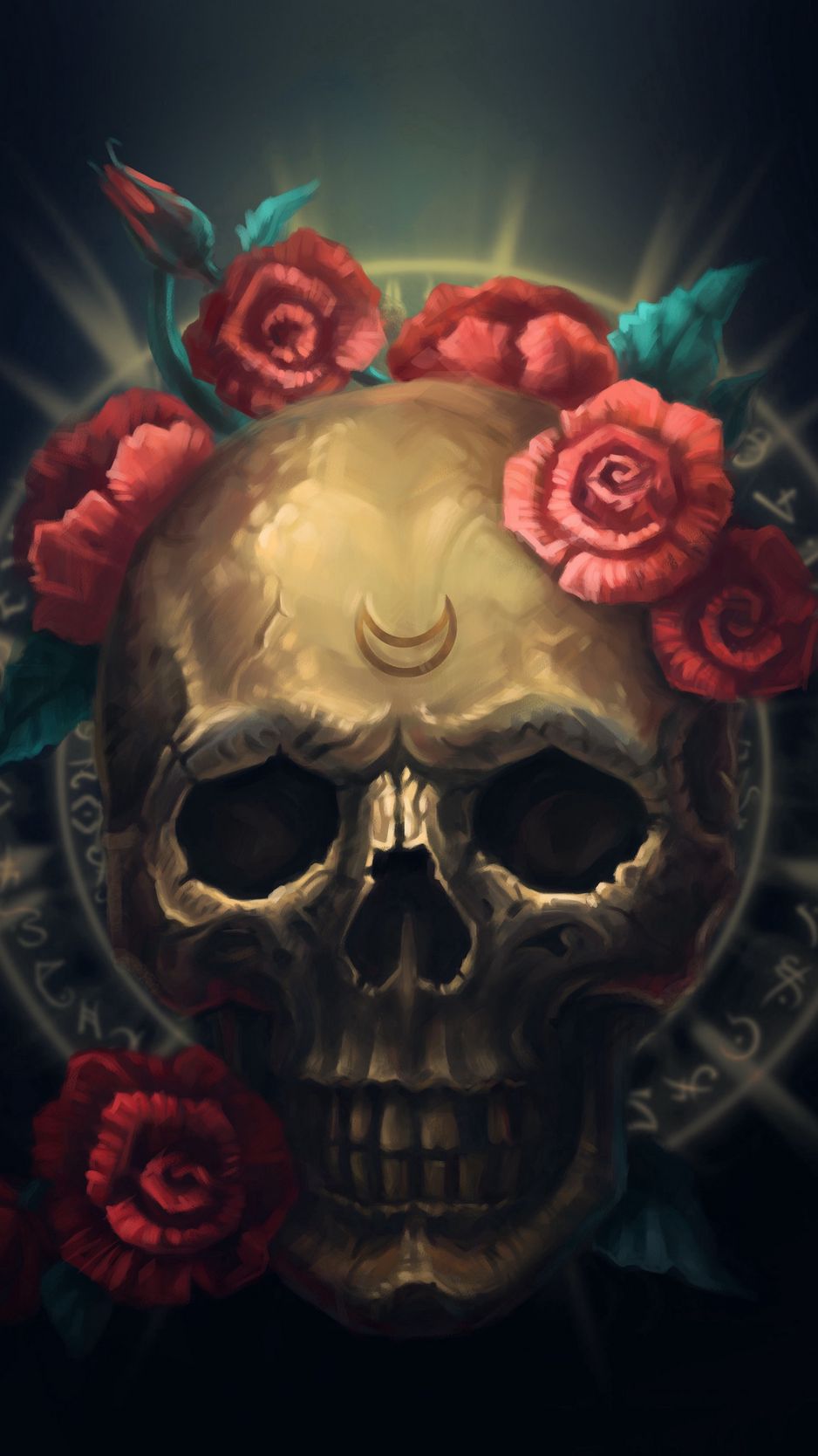 Skull And Flower Wallpapers