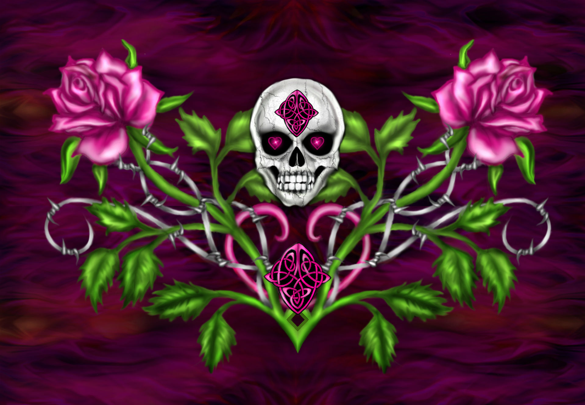 Skull And Flower Wallpapers