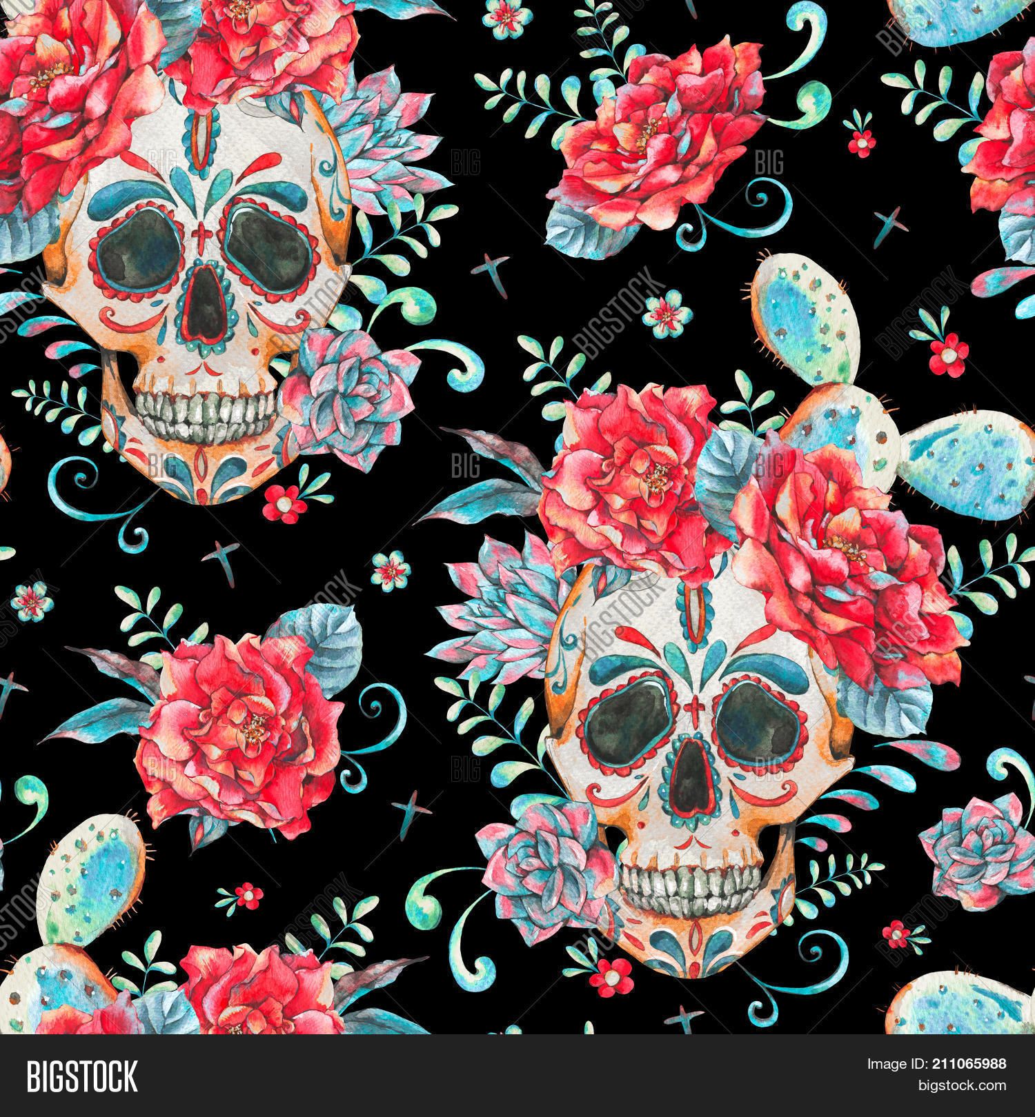 Skull And Flower Wallpapers