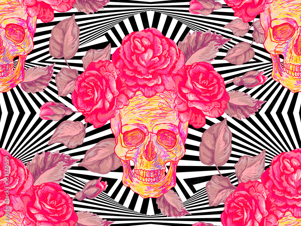 Skull And Flower Wallpapers