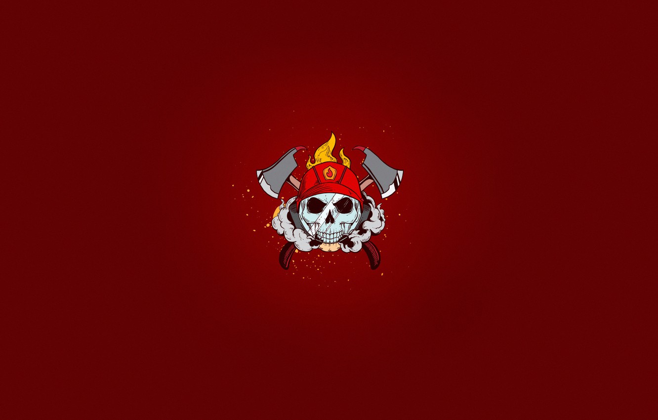 Skull Fire Minimal Wallpapers