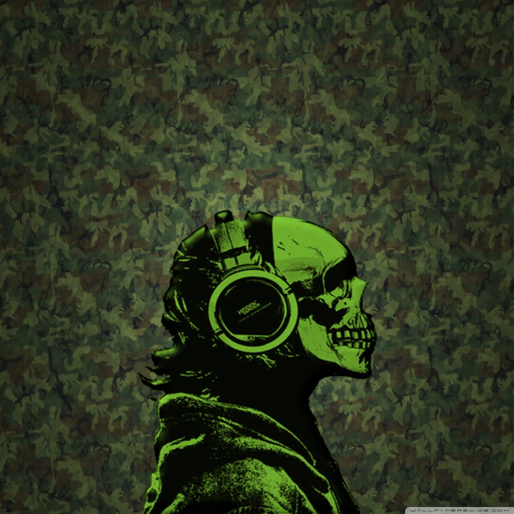 Skull With Headphones Wallpapers