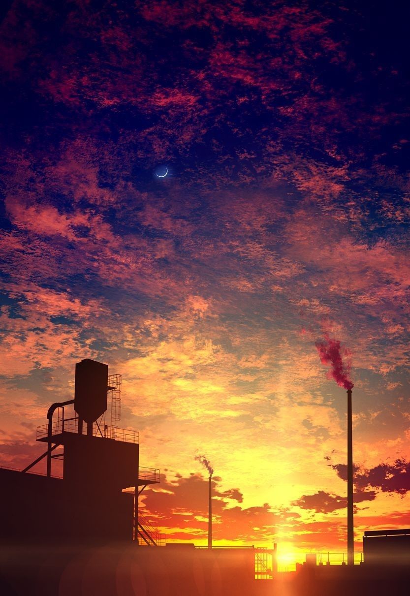 Sky Sunset Animeart Wallpapers