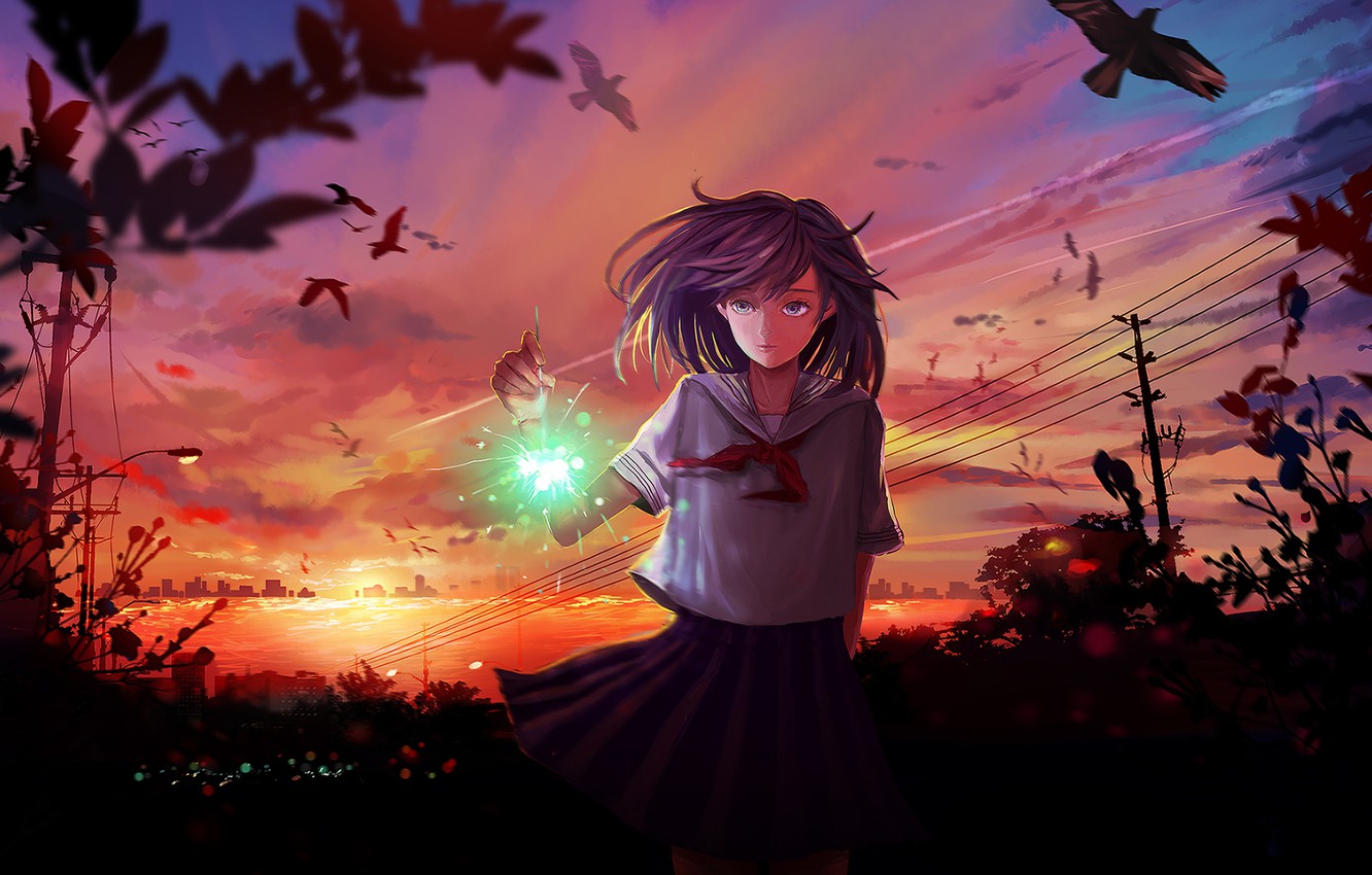 Sky Sunset Animeart Wallpapers