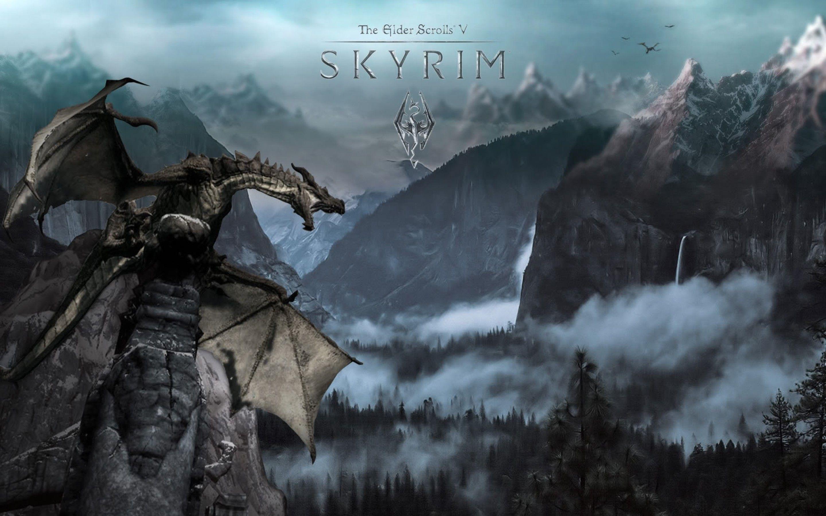 Skyrim Dragon Background