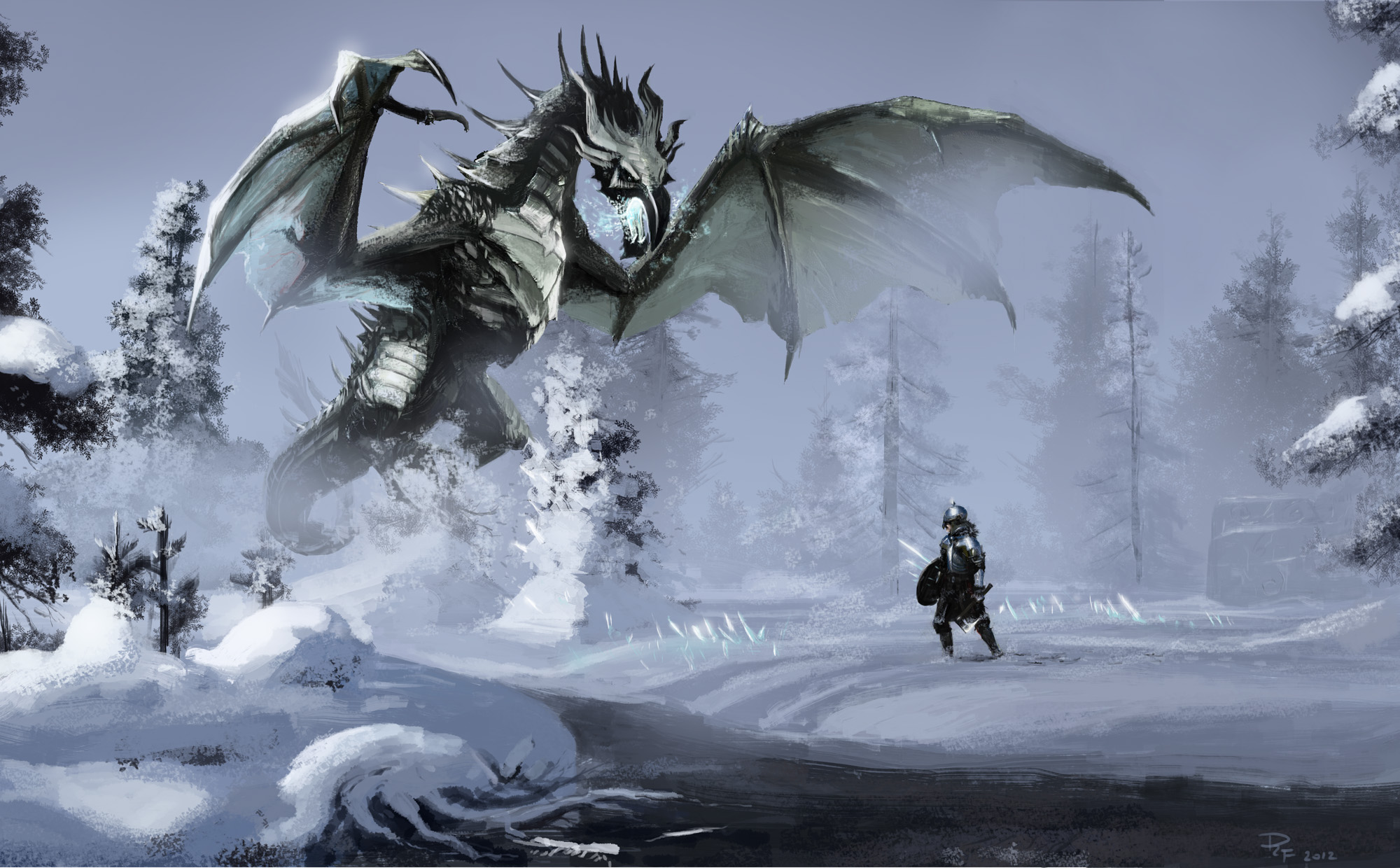 Skyrim Dragon Background