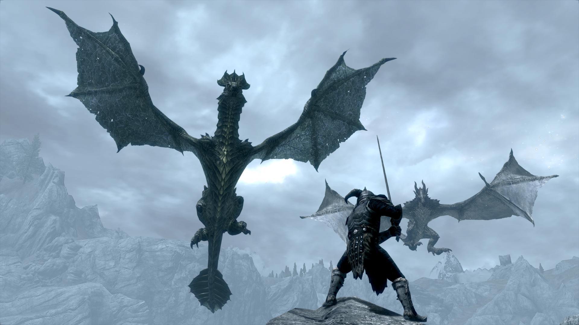 Skyrim Dragon Background