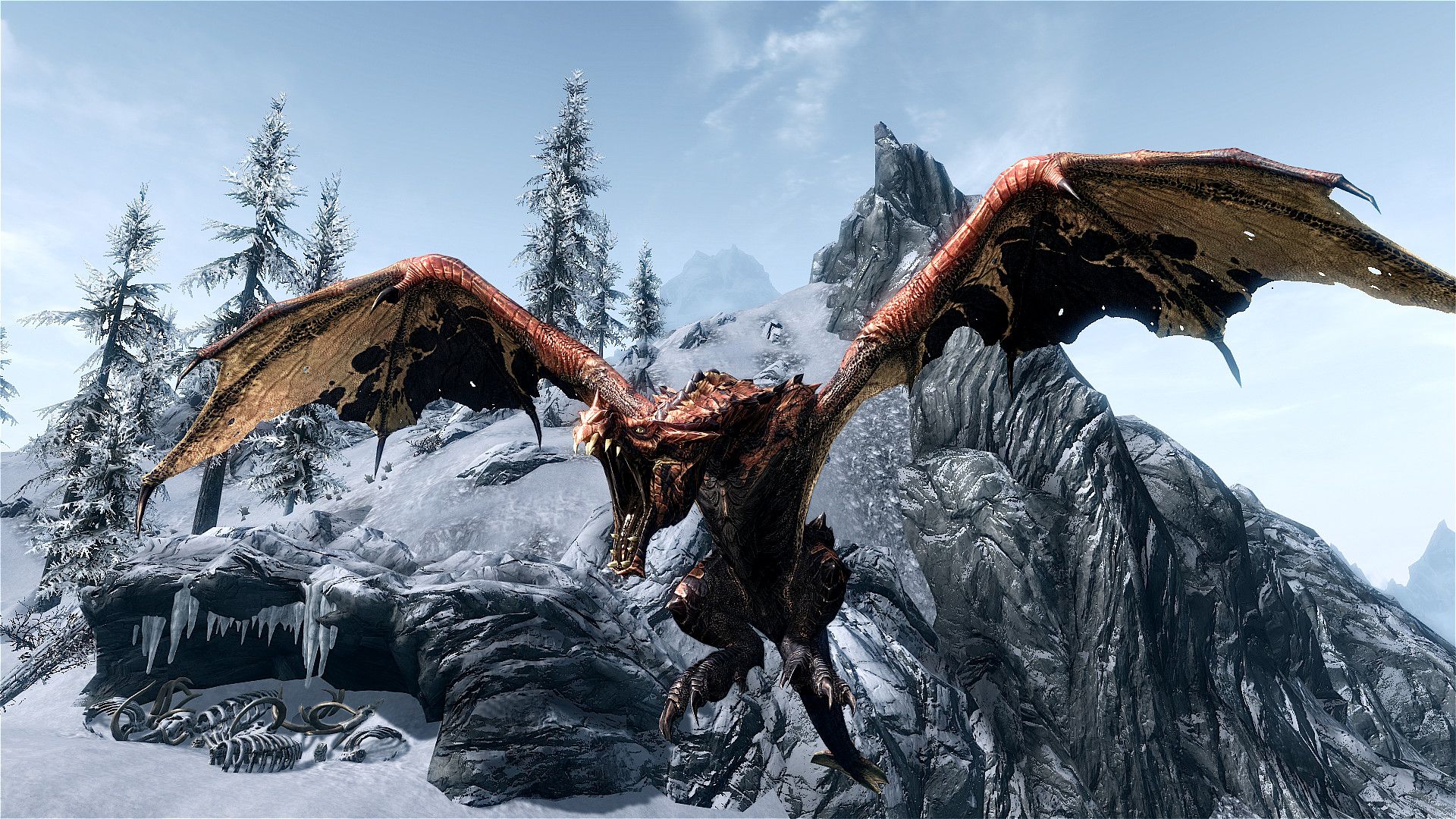 Skyrim Dragon Background