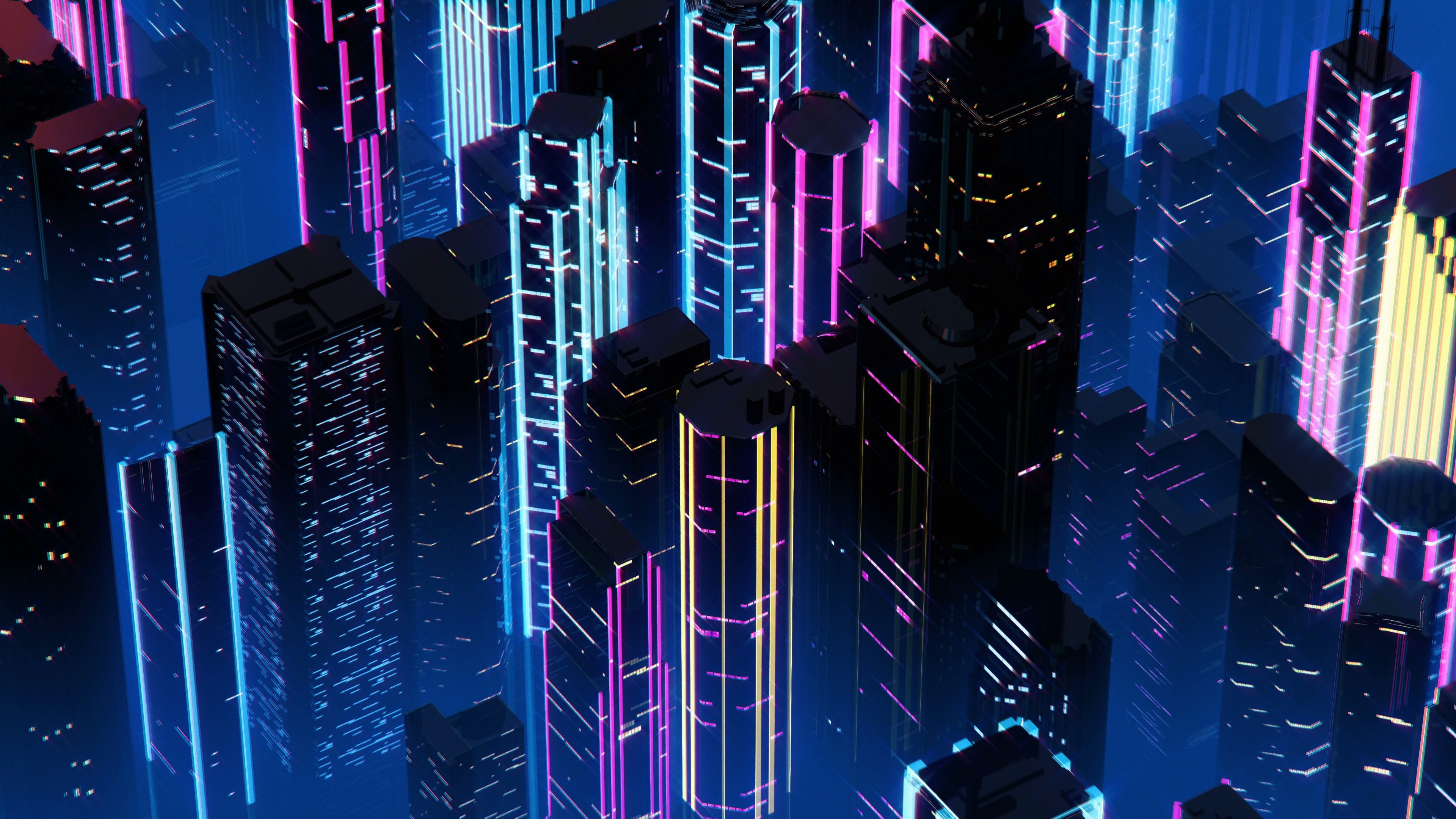 Skyscraper Futuristic City Digital Art Wallpapers