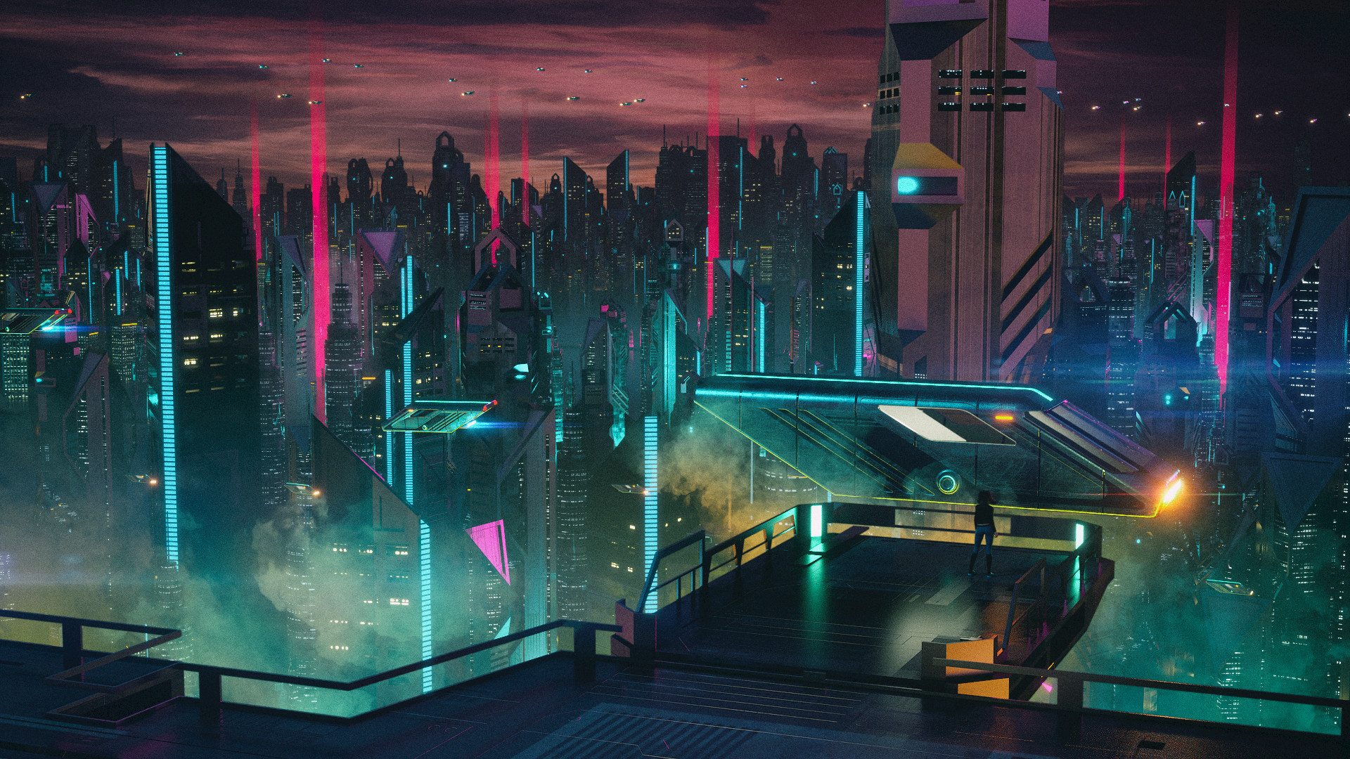 Skyscraper Futuristic City Digital Art Wallpapers