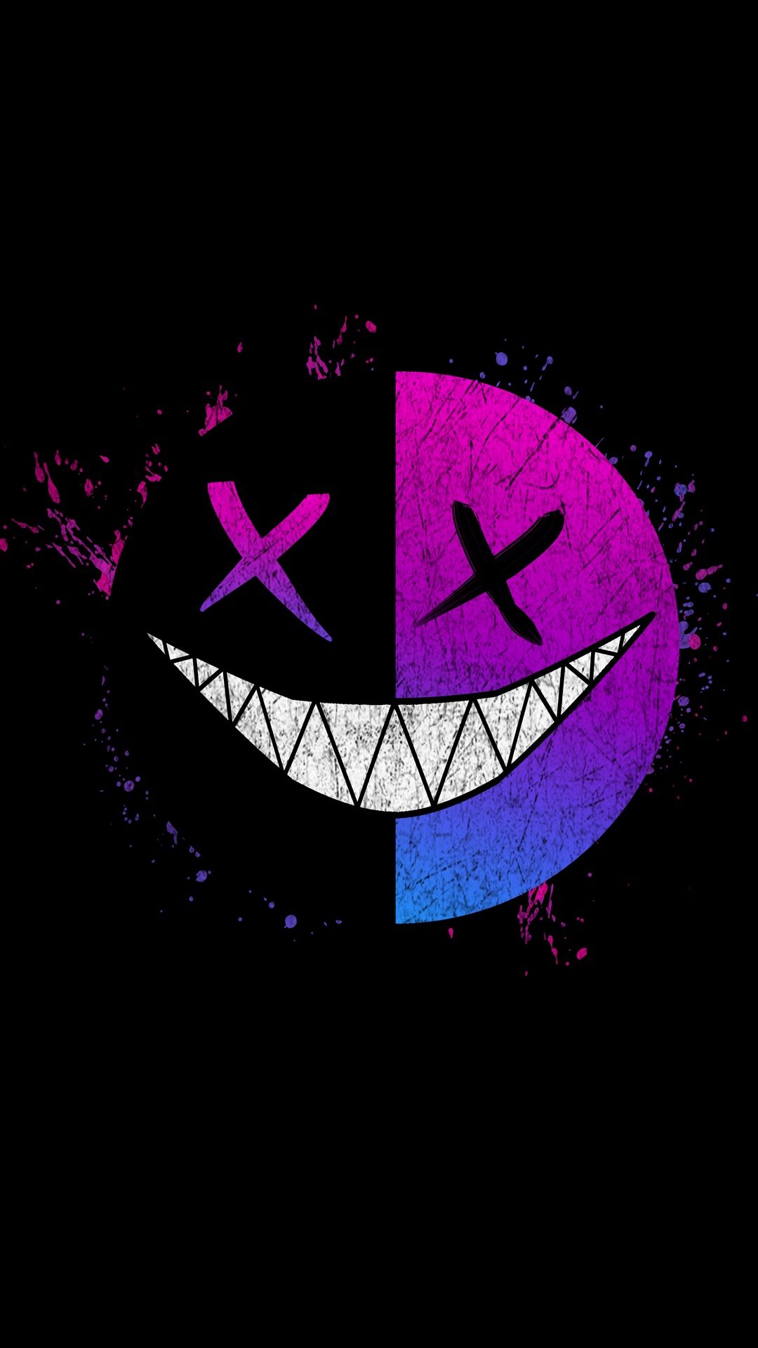 Smiley Glitch Dark Black Wallpapers