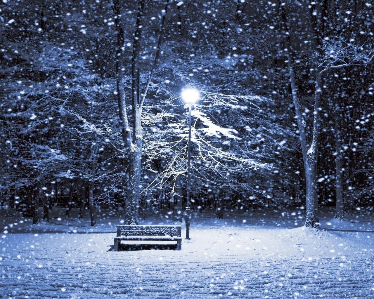 Snow At Night Wallpapers