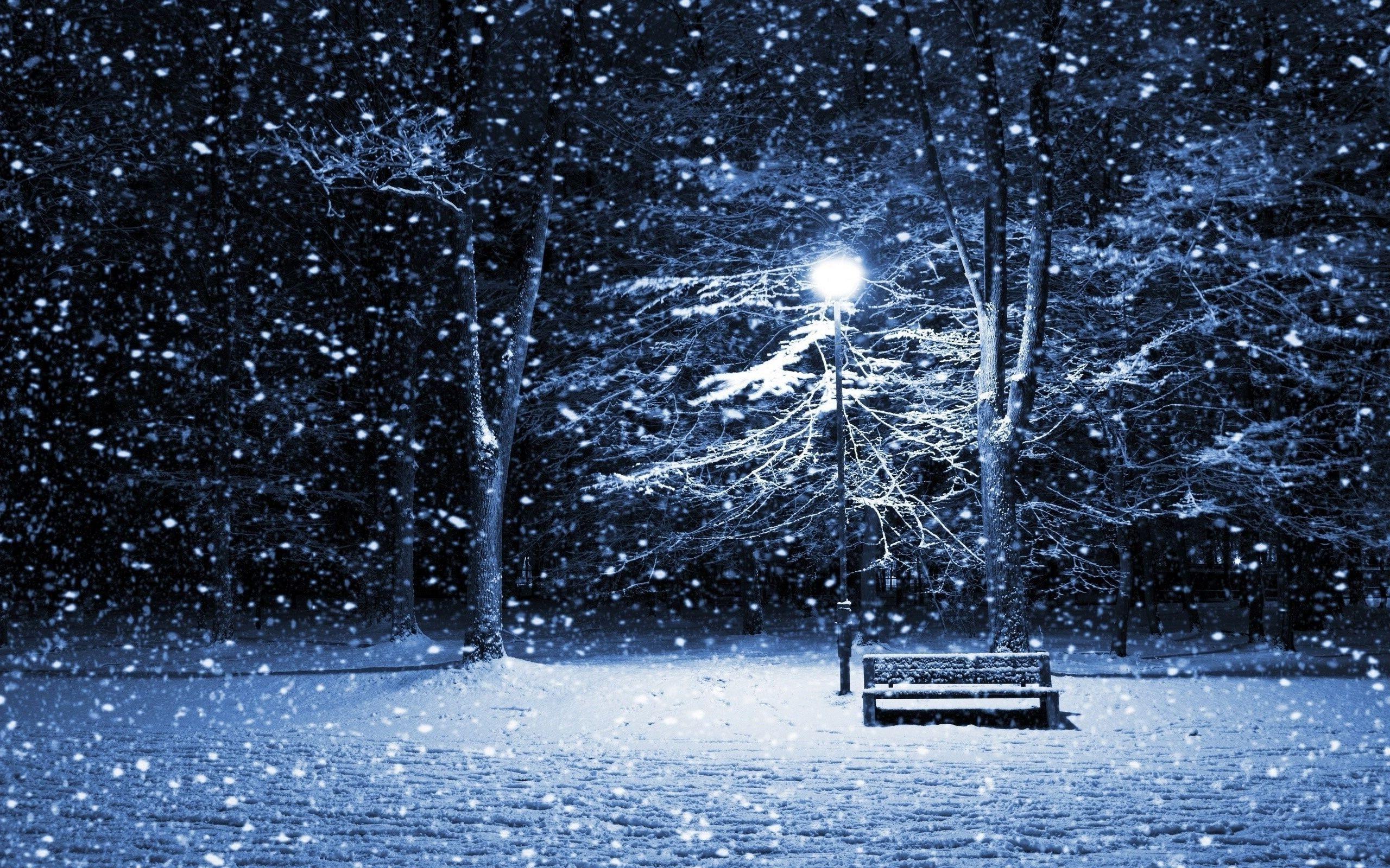 Snow At Night Wallpapers