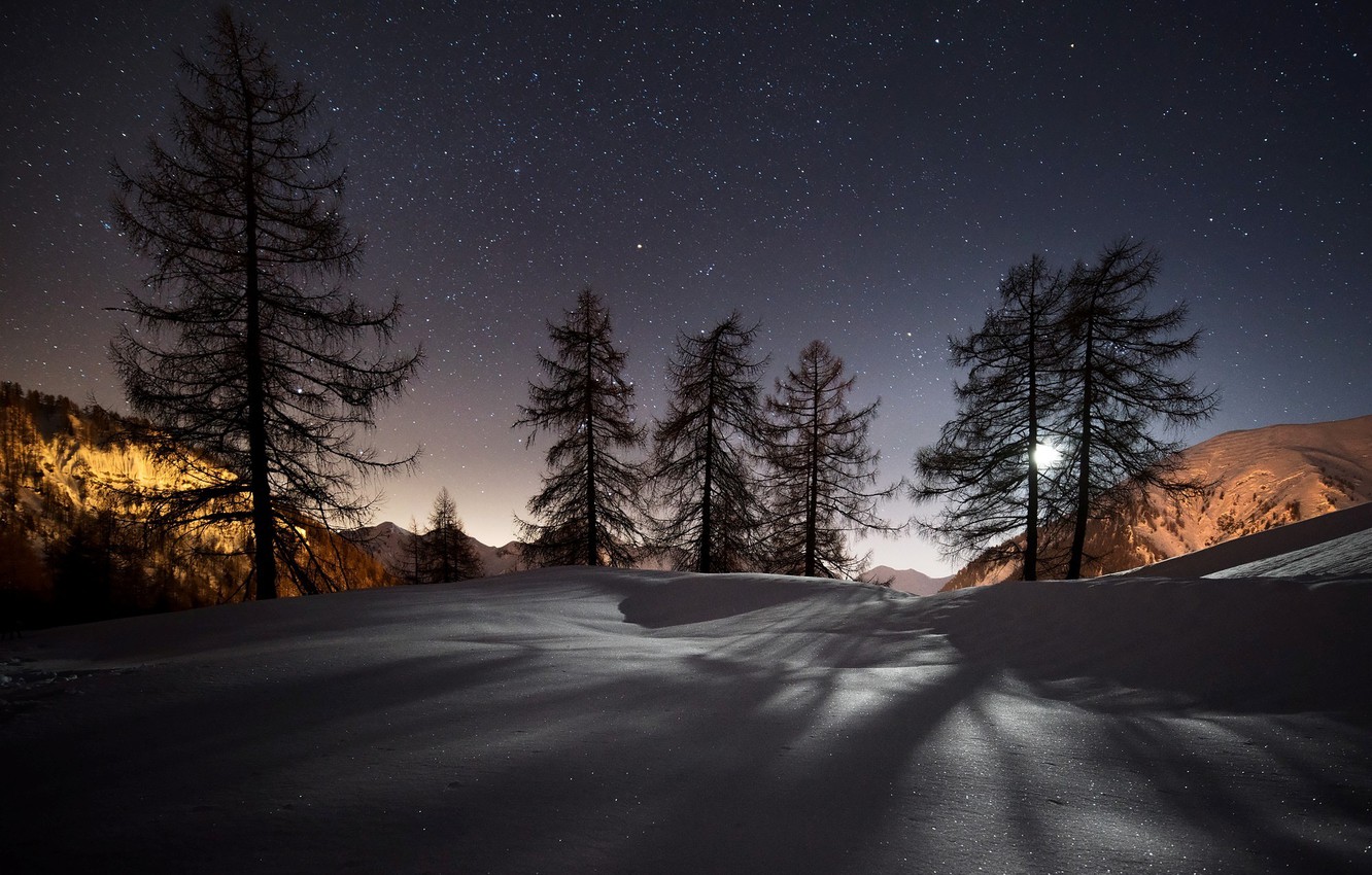 Snow At Night Wallpapers