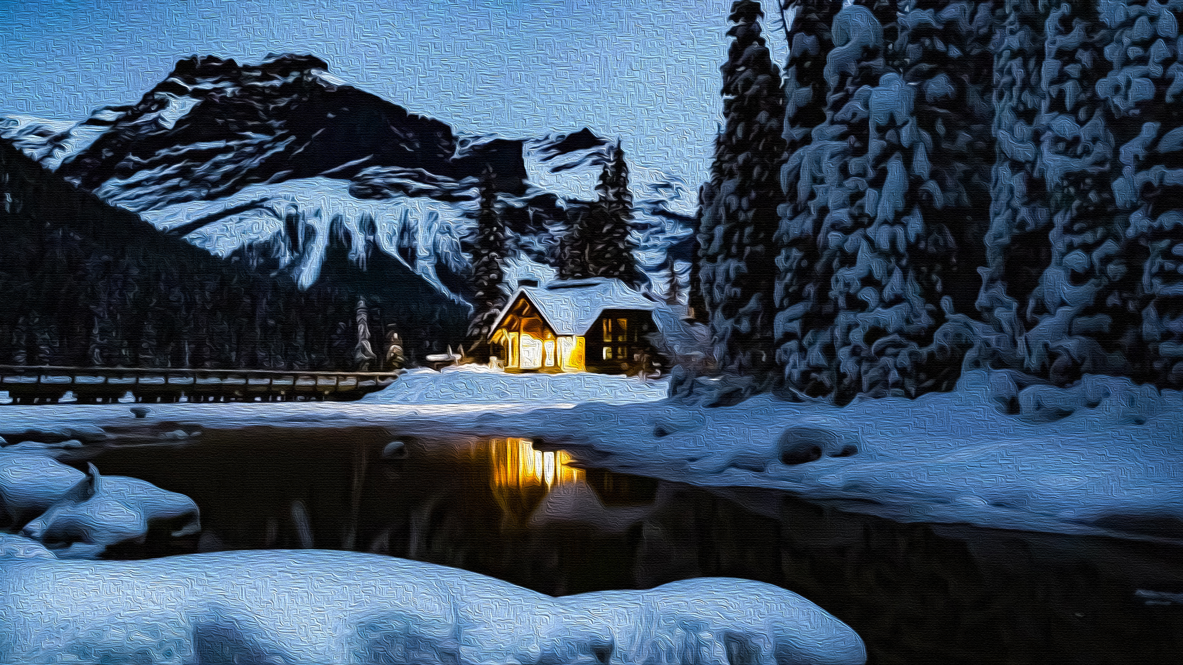 Snow Cabin Wallpapers