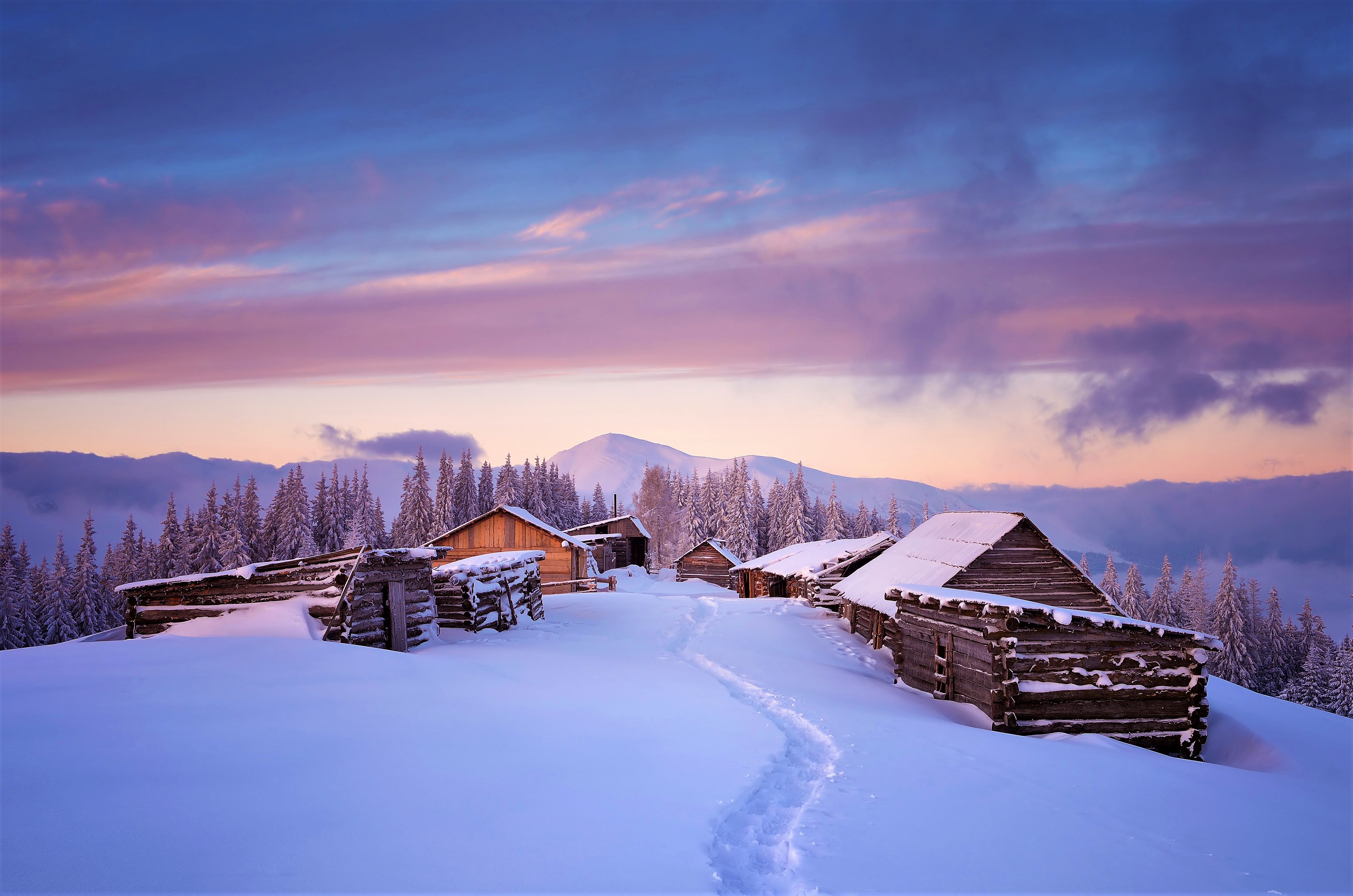 Snow Cabin Wallpapers