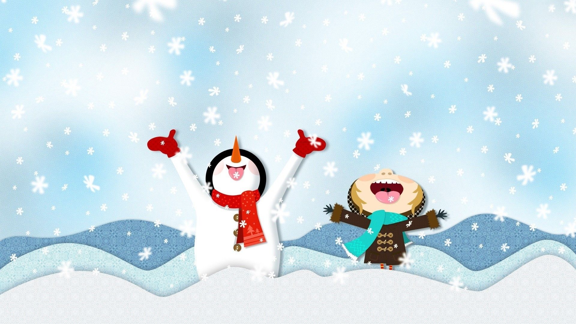 Snow Cartoon Background