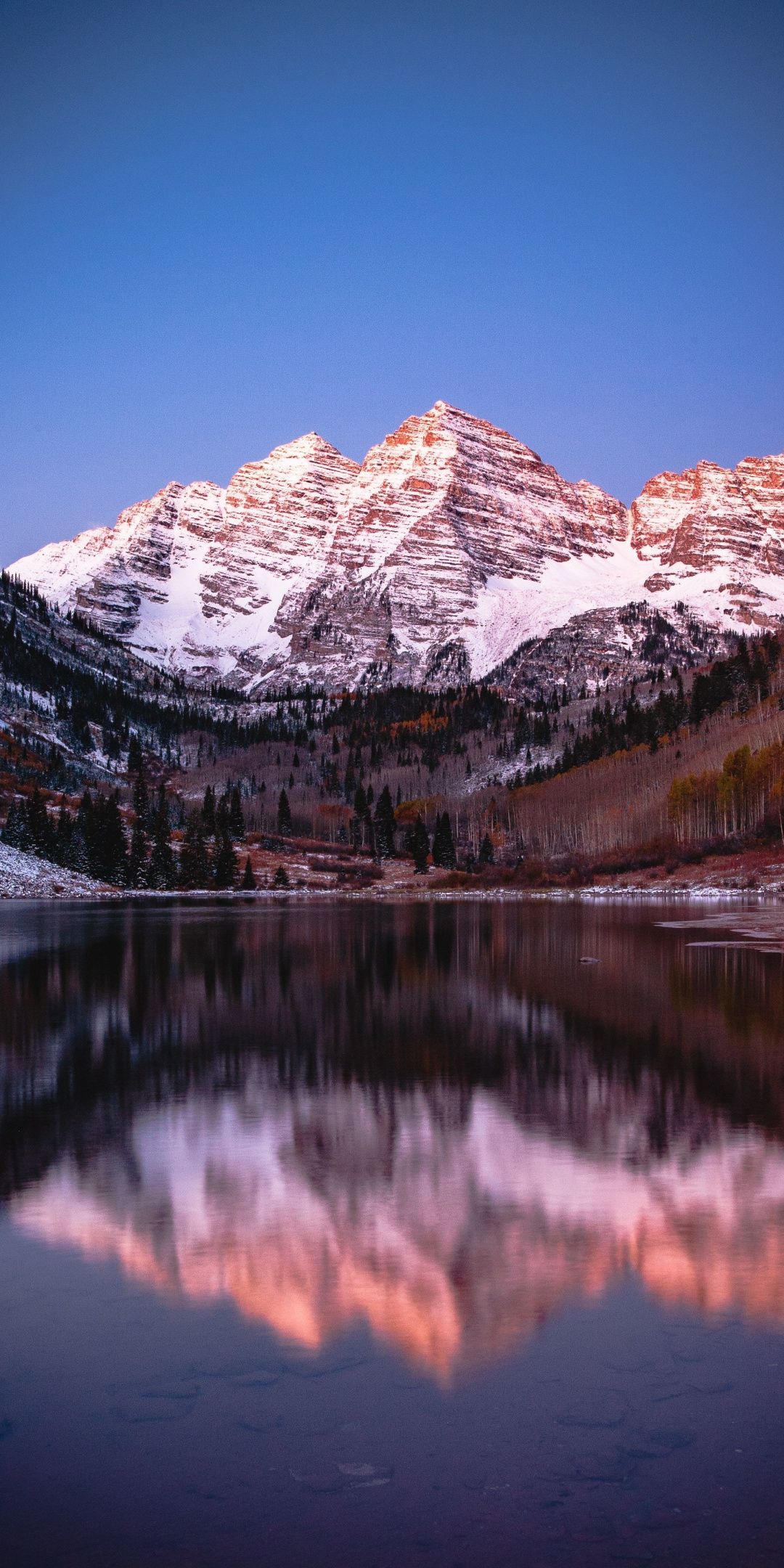 Snow Mountains Reflection On Lake Landscape Wallpapers