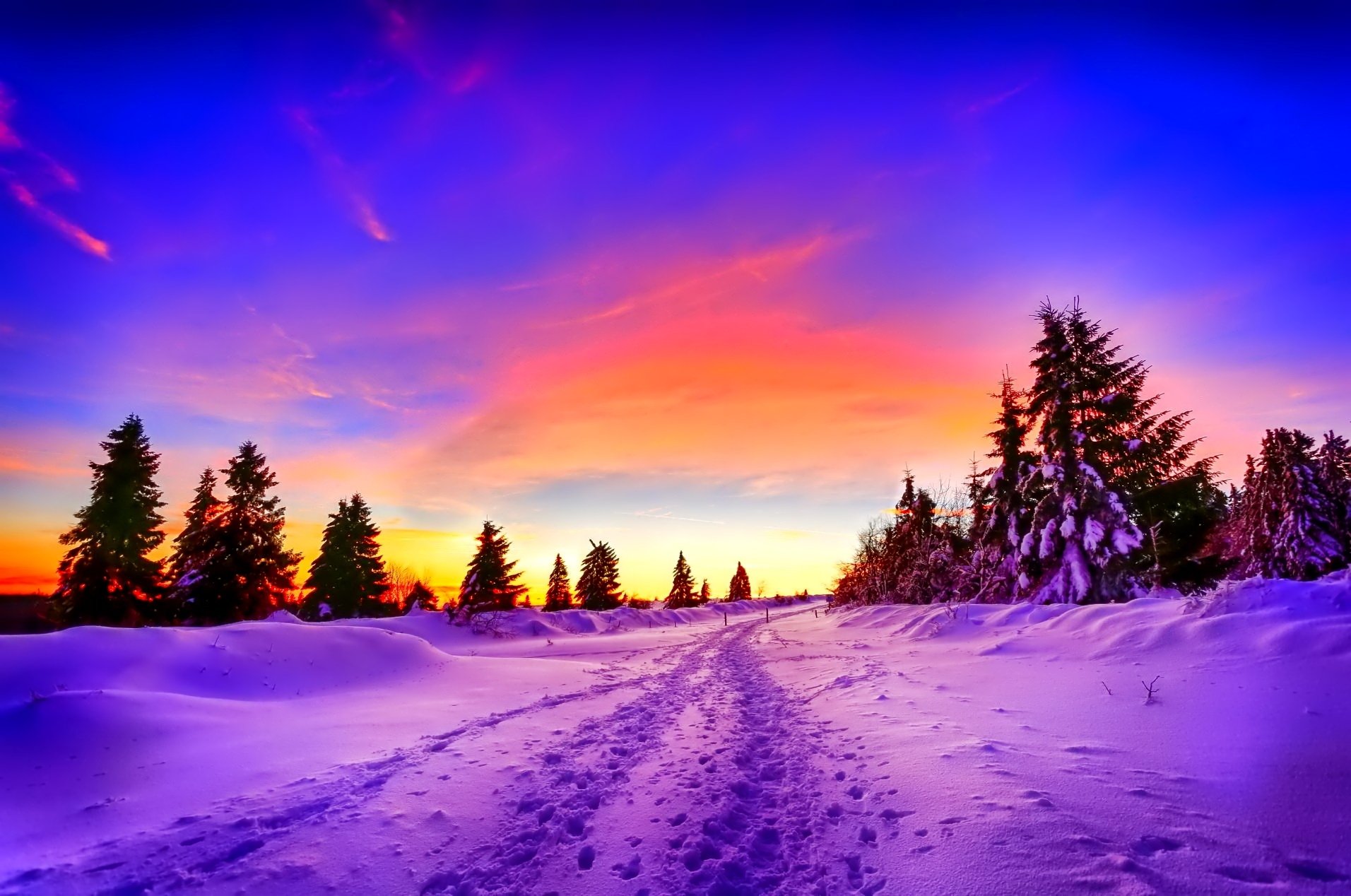 Snow Sunset Wallpapers