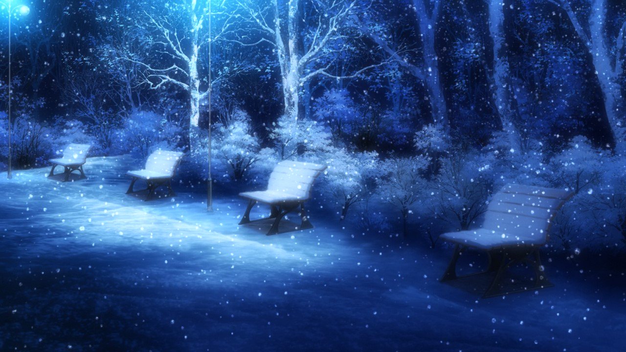 Snowy Anime Background