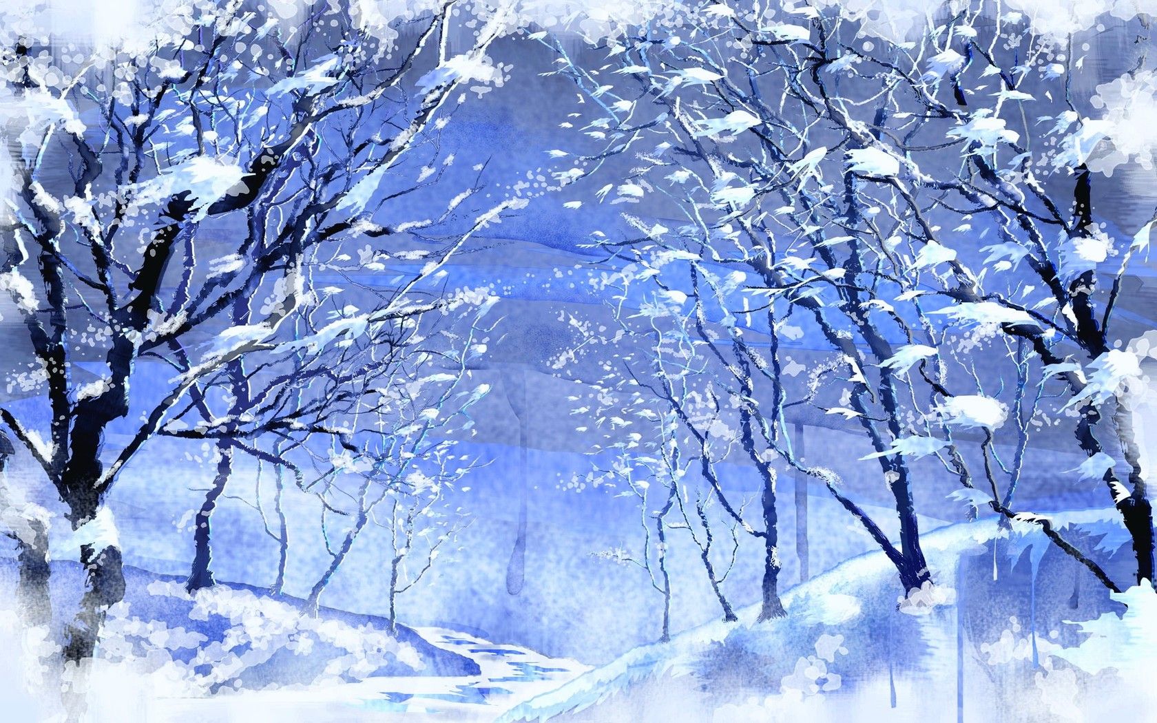 Snowy Anime Background