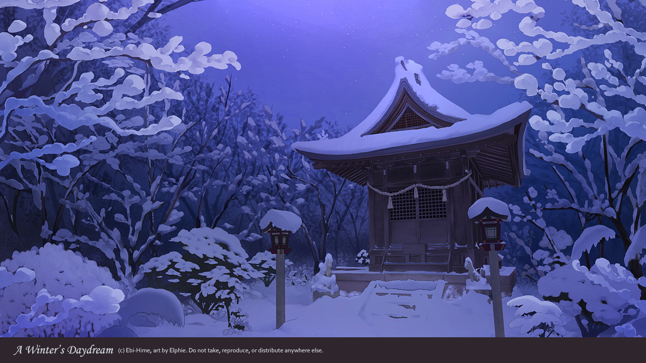 Snowy Anime Background