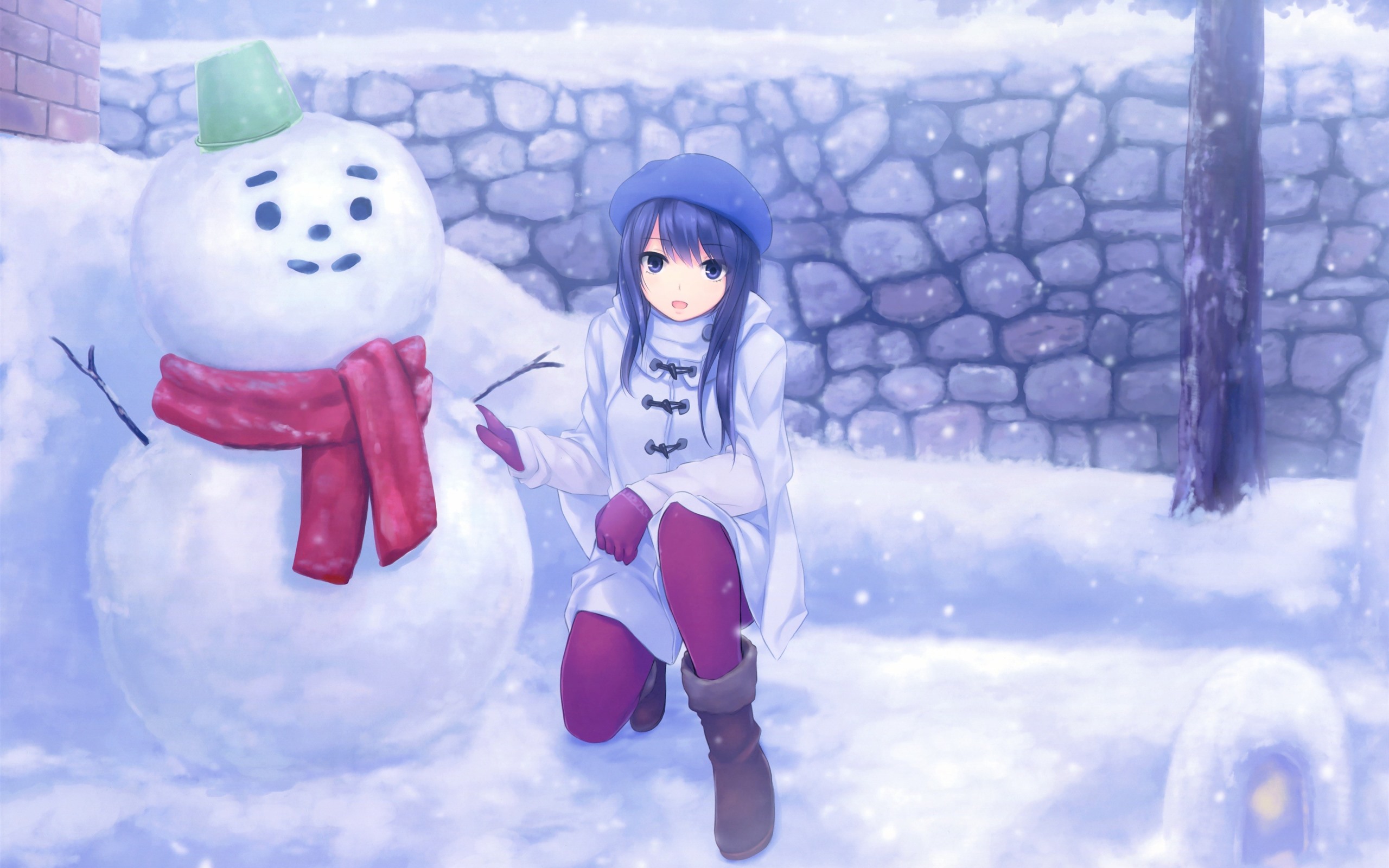 Snowy Anime Background