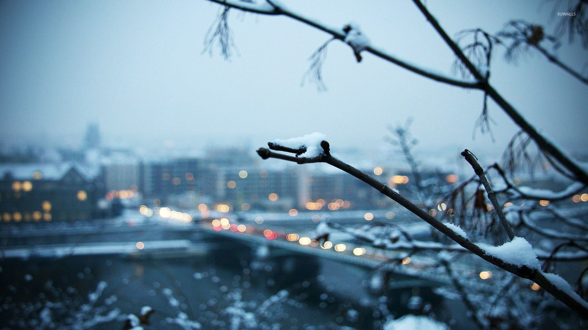 Snowy City Background