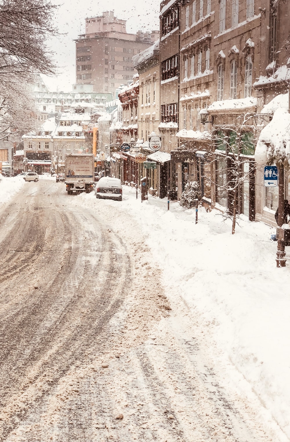 Snowy City Background