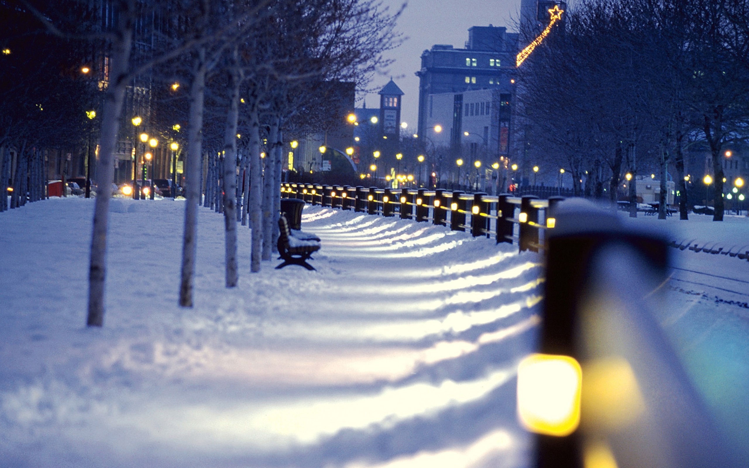 Snowy City Background