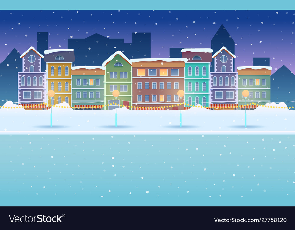 Snowy City Background