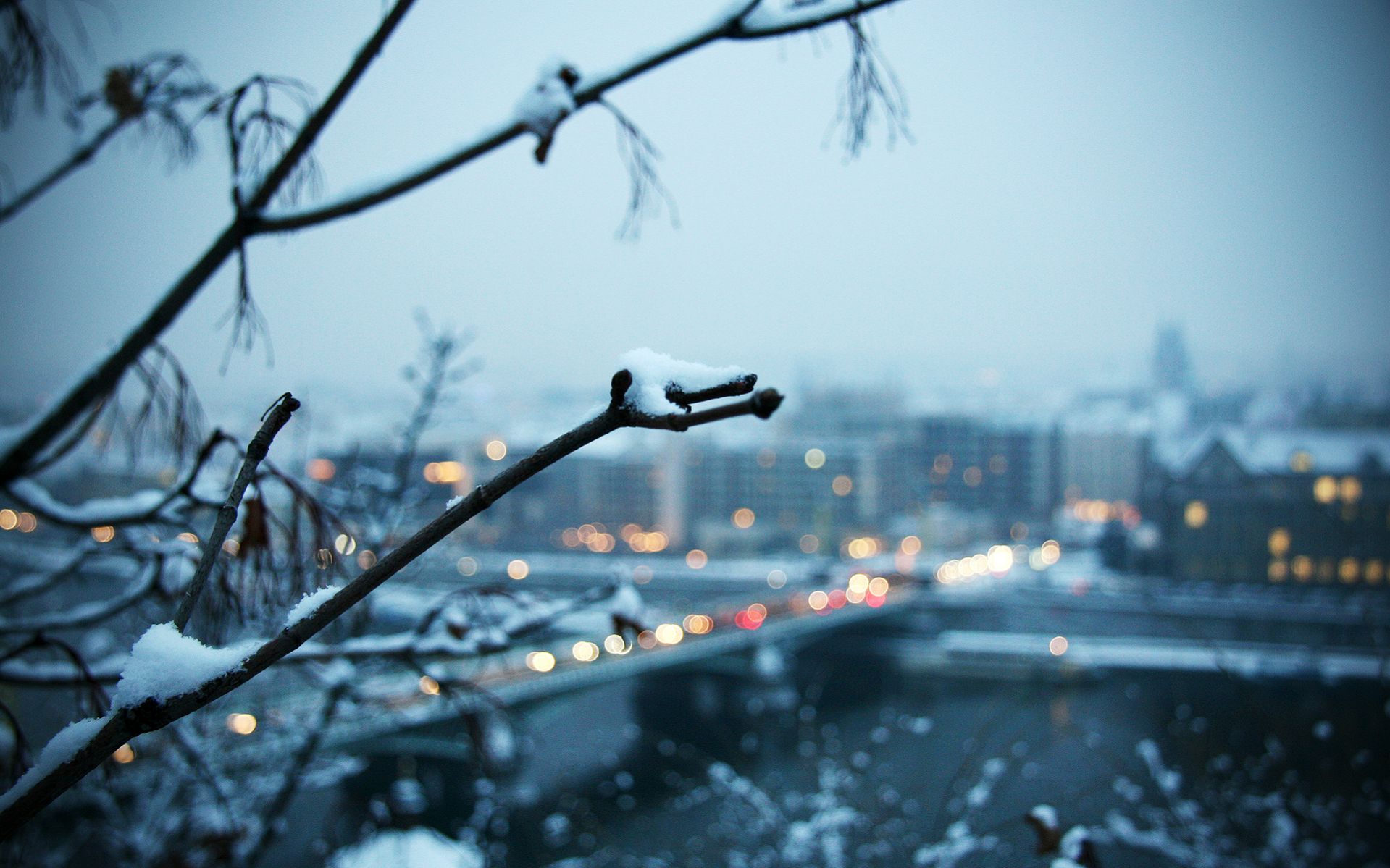 Snowy City Background