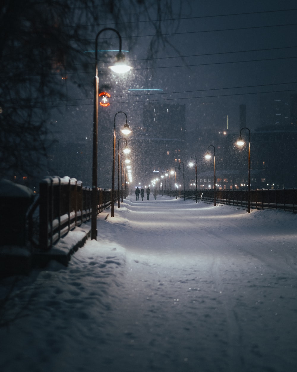 Snowy City Background