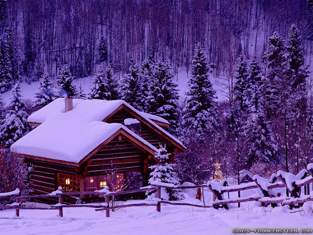 Snowy Cottages Wallpapers