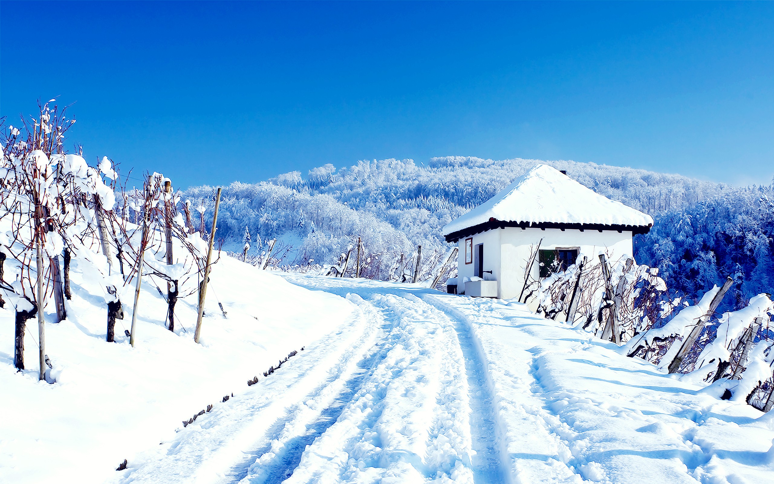 Snowy Cottages Wallpapers