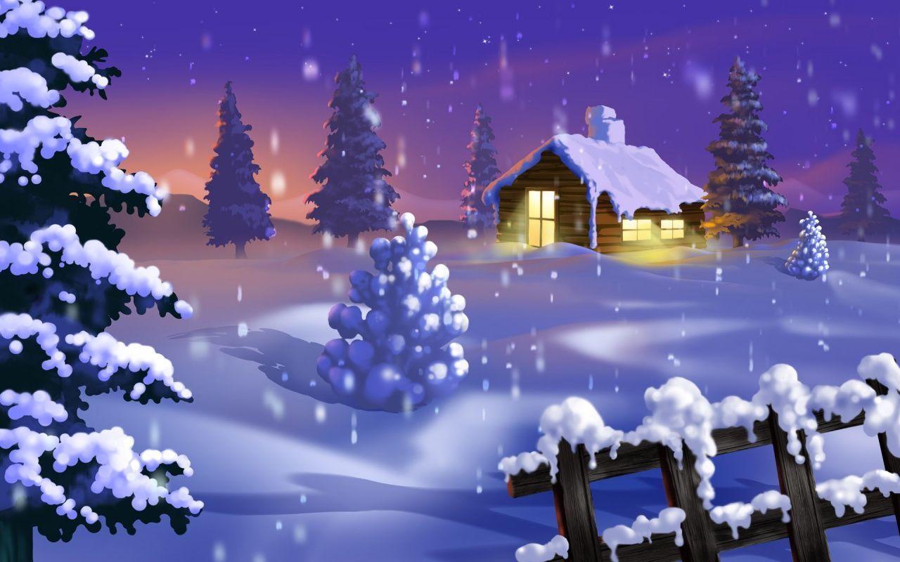 Snowy Cottages Wallpapers
