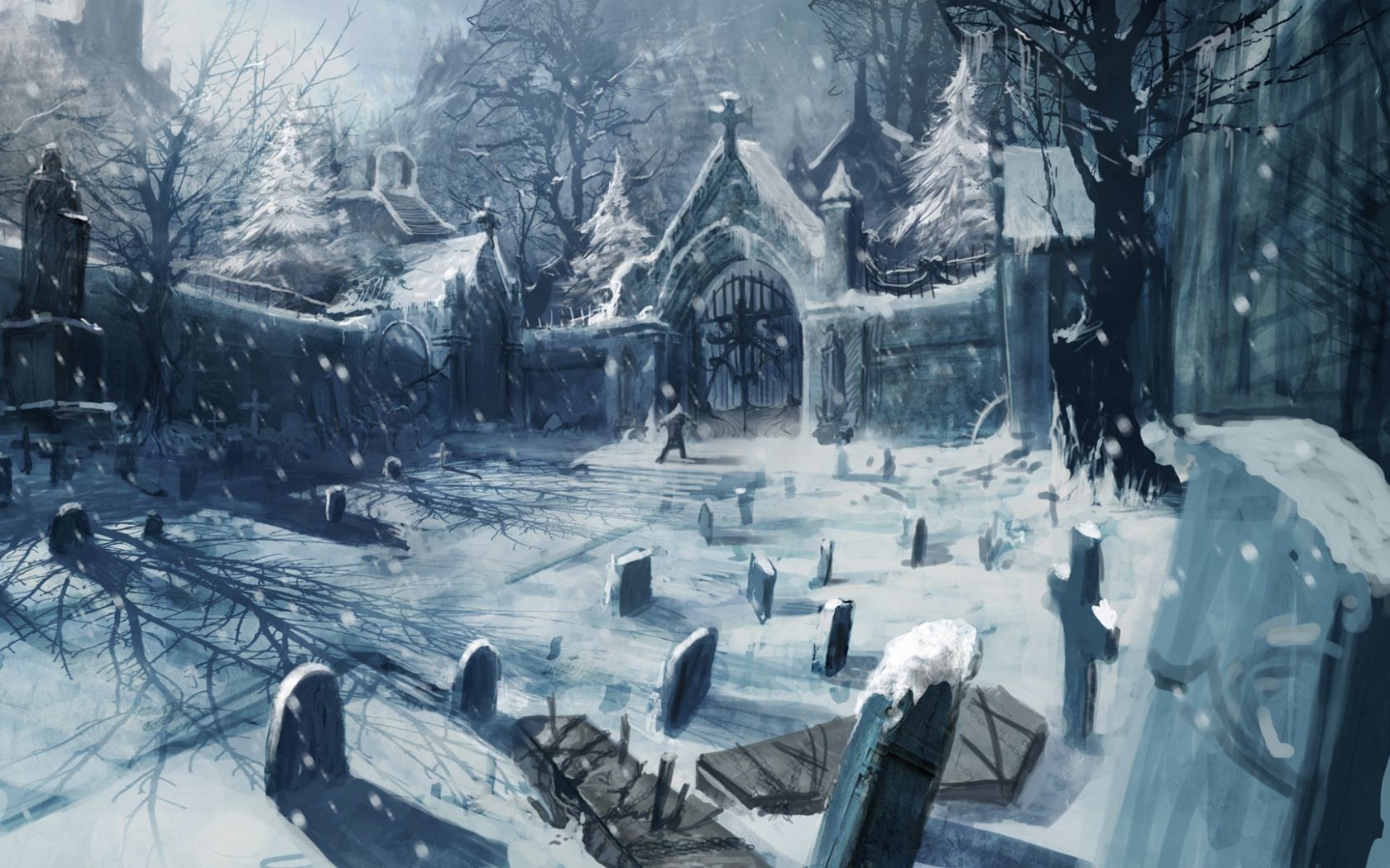 Snowy Graveyard Wallpapers