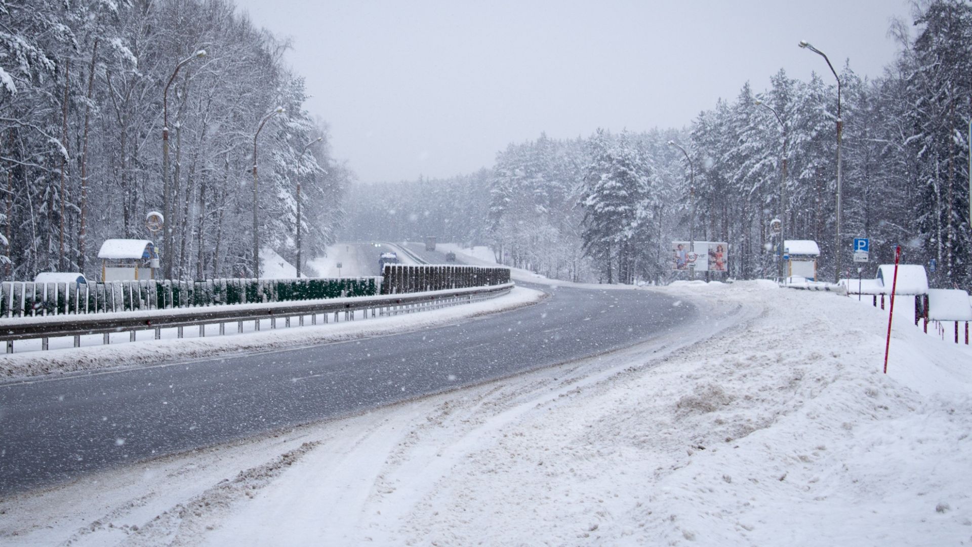 Snowy Road Background