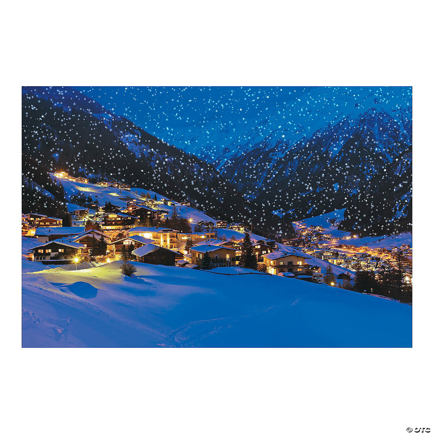 Snowy Village Background